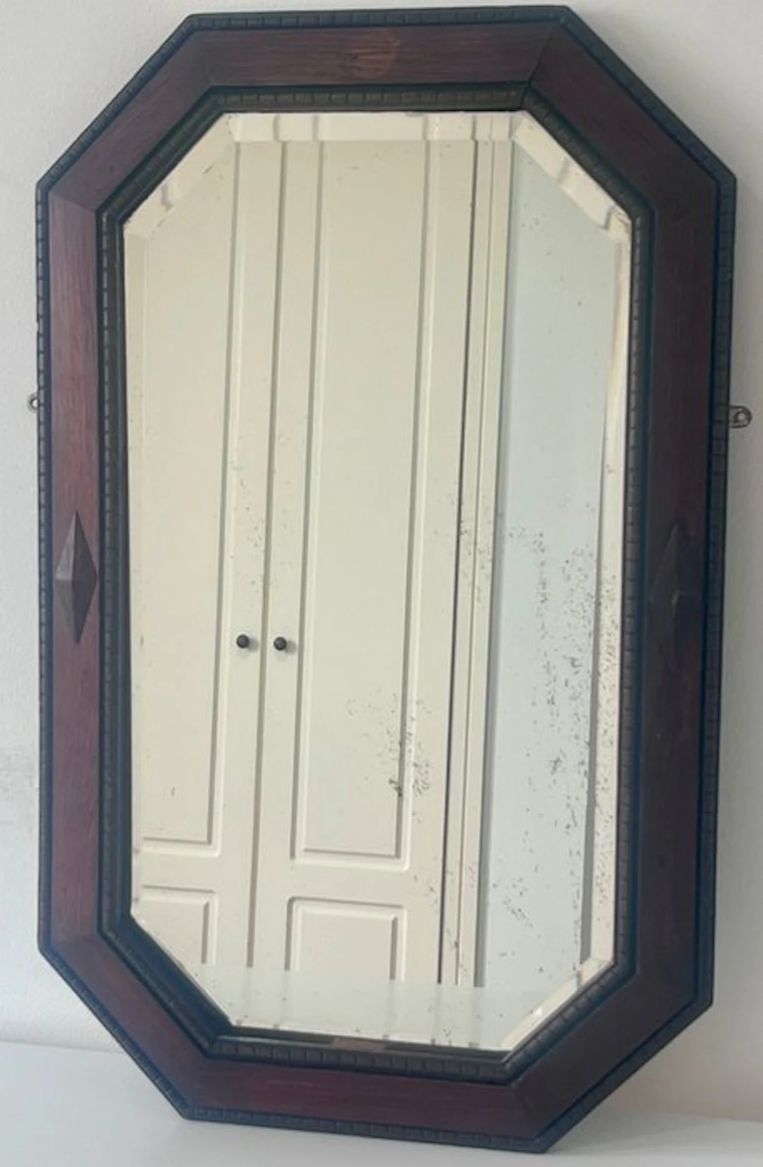Wall mirror - Walnut - Old and large, wood.