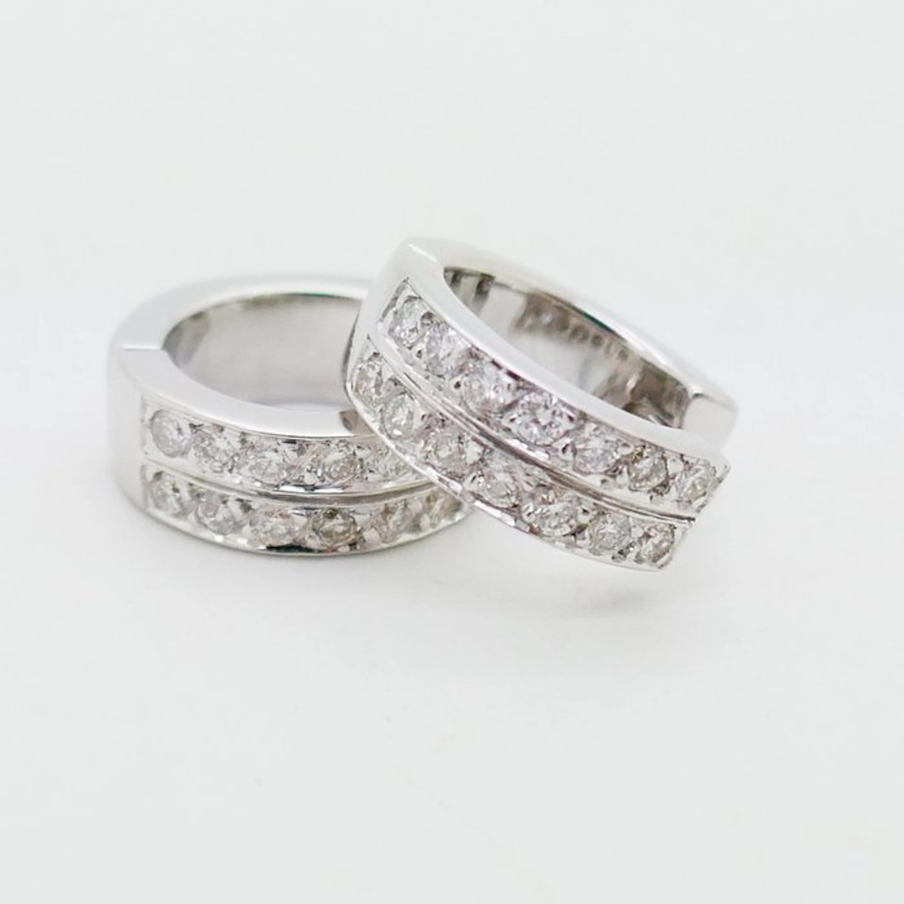 No reserve price - Earrings - 18 kt. White gold - 0.42ct. tw. Diamond (Natural)