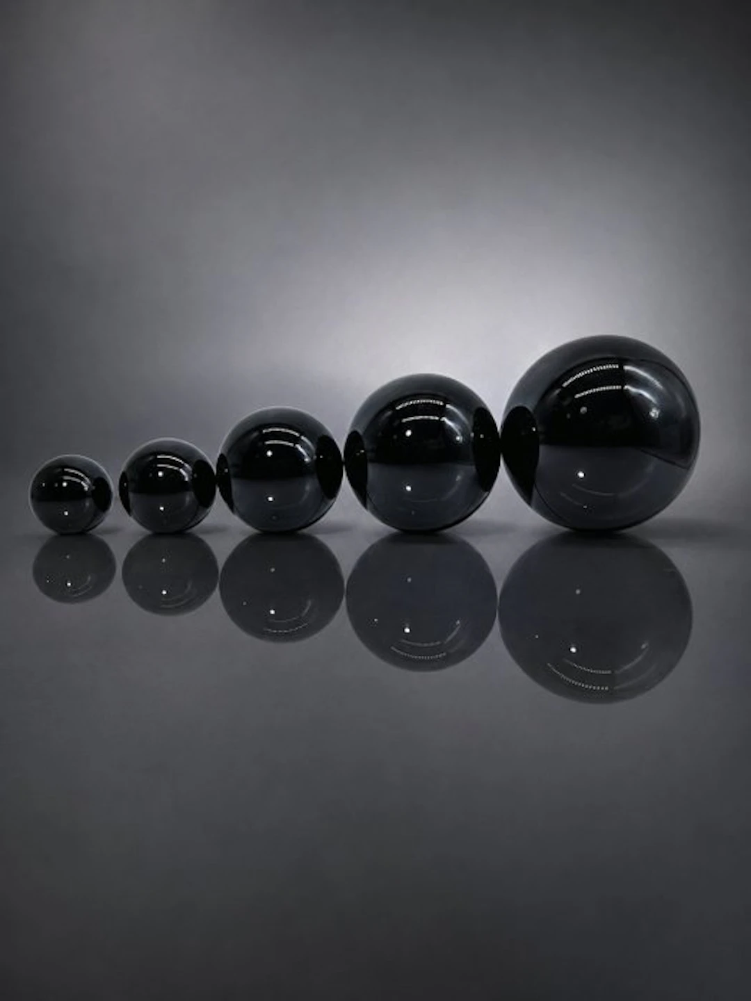 Natural Black Obsidian Spheres Set – Decorative and...
