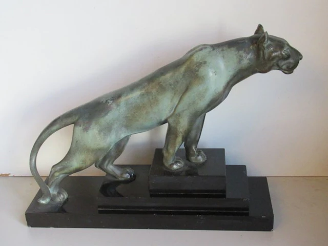 Max le Verrier - le verrier - Sculpture, jungle - 26 cm - Alloy - 1940