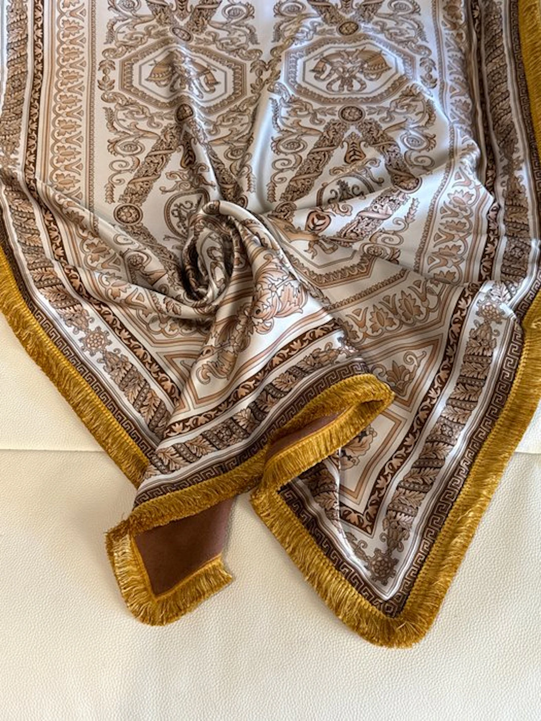 San Leucio - plaid cashmere silk neo-baroque golden tones...