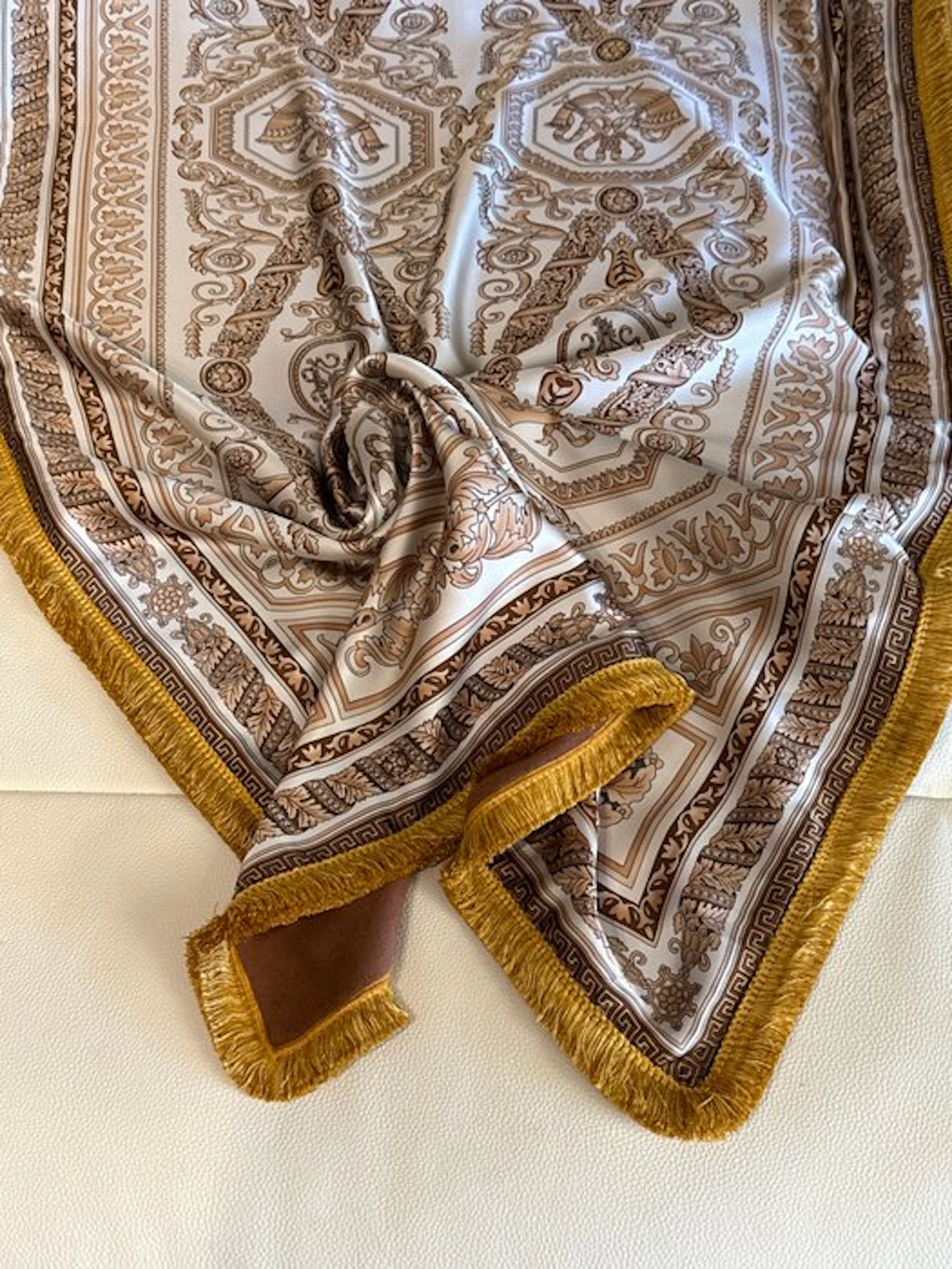San Leucio - plaid cashmere silk neo-baroque golden tones...