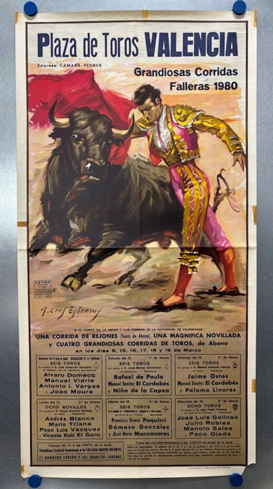 Cros Estrems - Plaza Toros de Valencia, Spain, Litho. - 1980 - 1980s