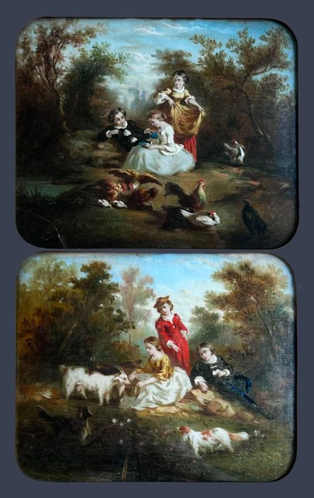 French school (XVIII-XIX) - A pair of pastoral scenes - pendant (2)