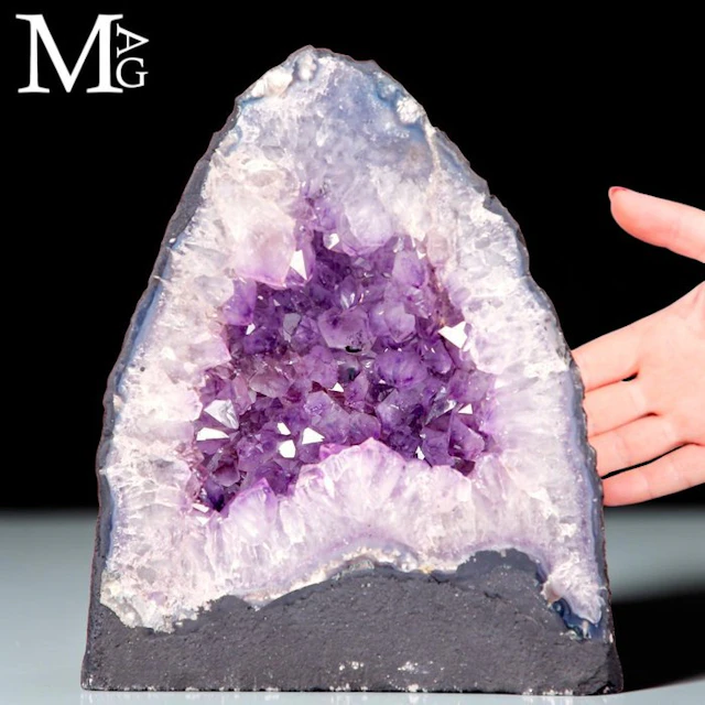 Museum-grade Brazilian deep-purple amethyst geode