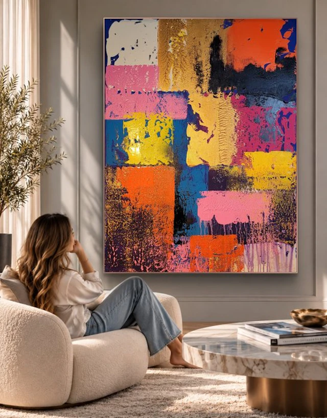 Lyora Art - COLOR FIELD FLOW No. 114 – (XL) Acrylic painting - Hand signed
