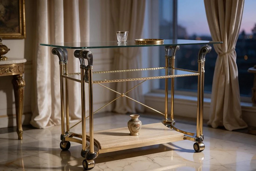 Serving trolley - Travertine - Regency Hollywood