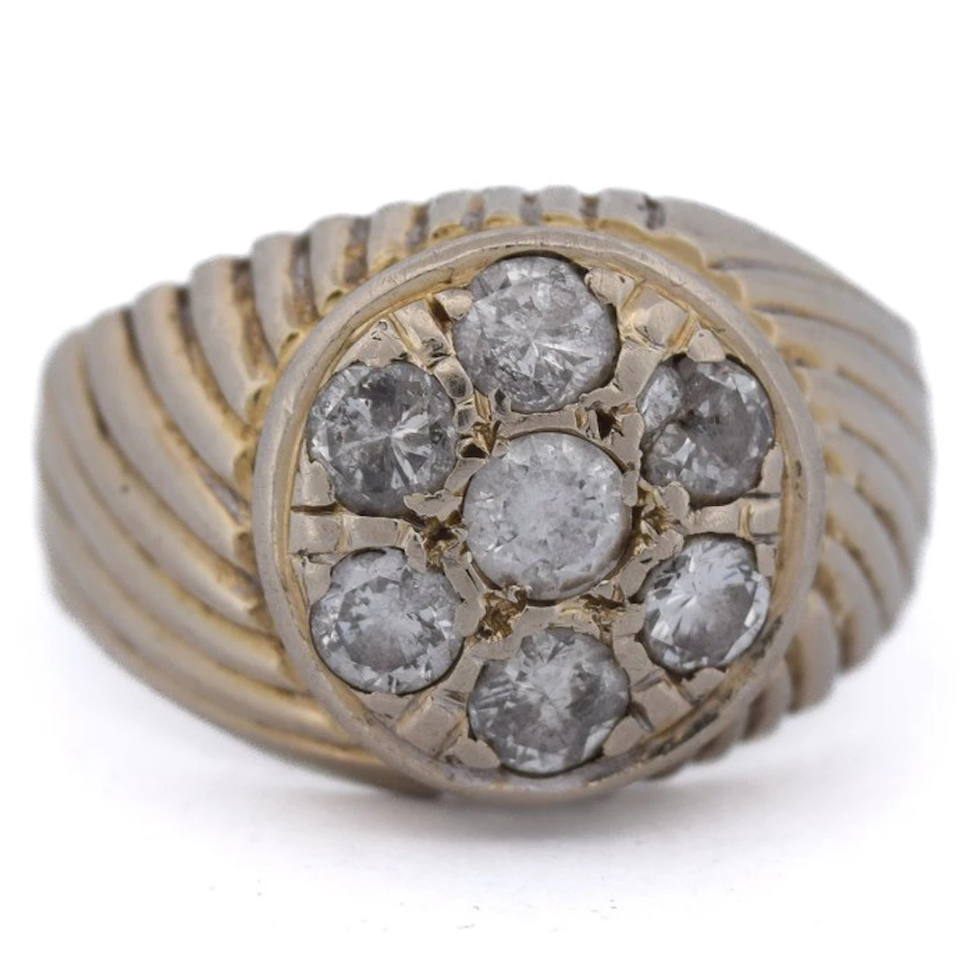 Cocktail ring - 18 kt. White gold - 1.00ct. tw. Diamond (Natural)