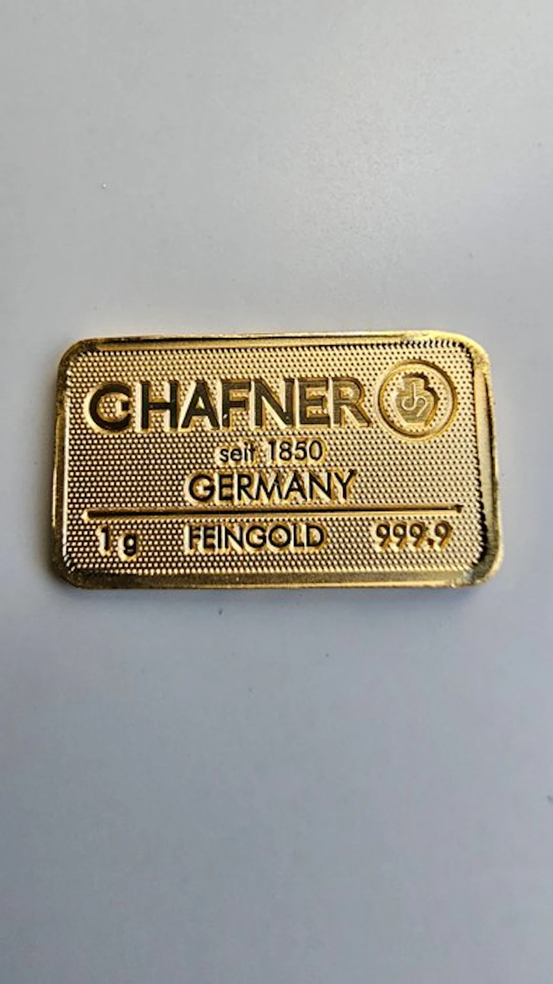 1 gram - Gold .999 - C. Hafner, Germany (No reserve price)