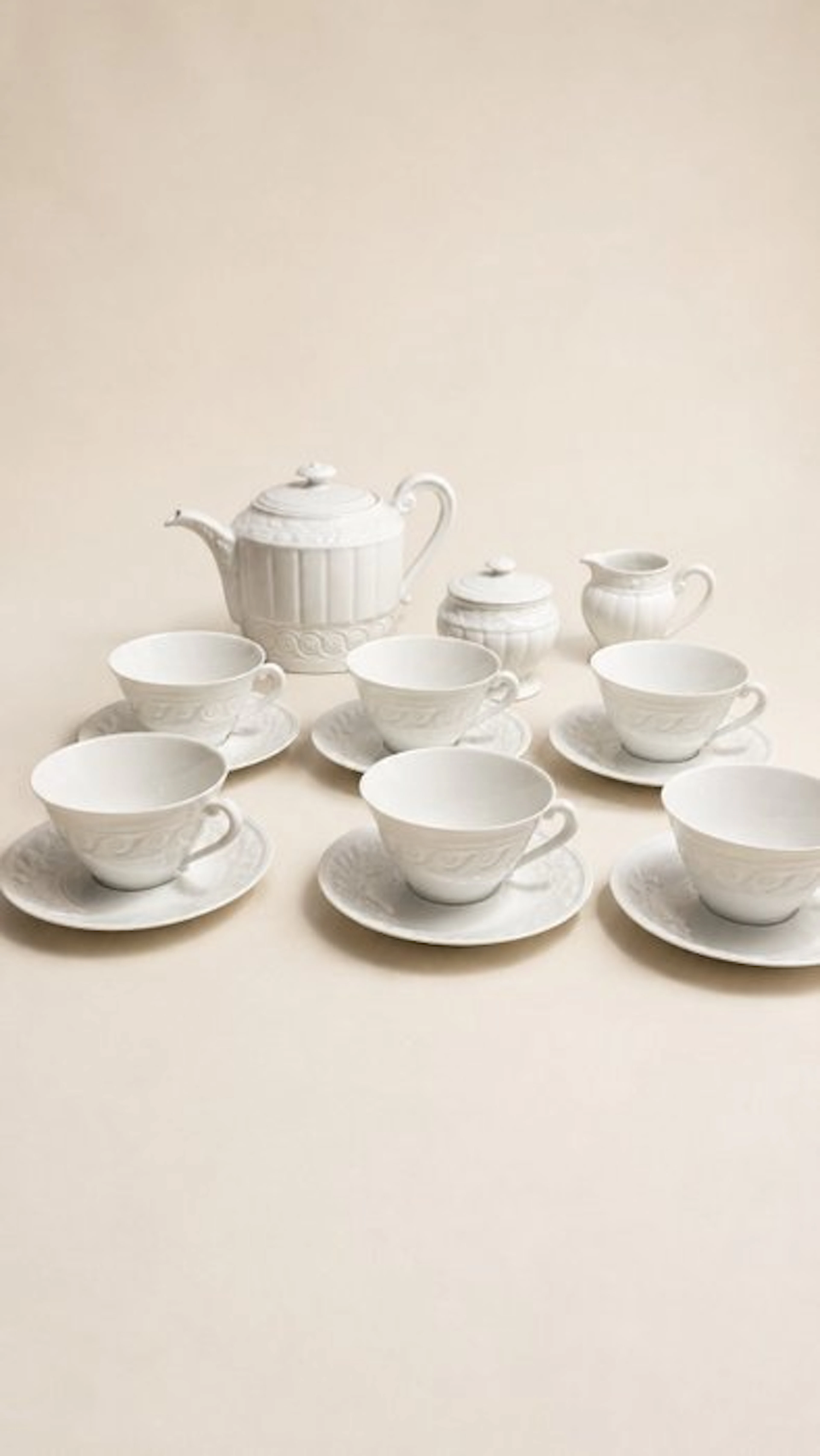 Bernardaud & Co. Limoges - Tea service (15) - Louvres blanc - Porcelain