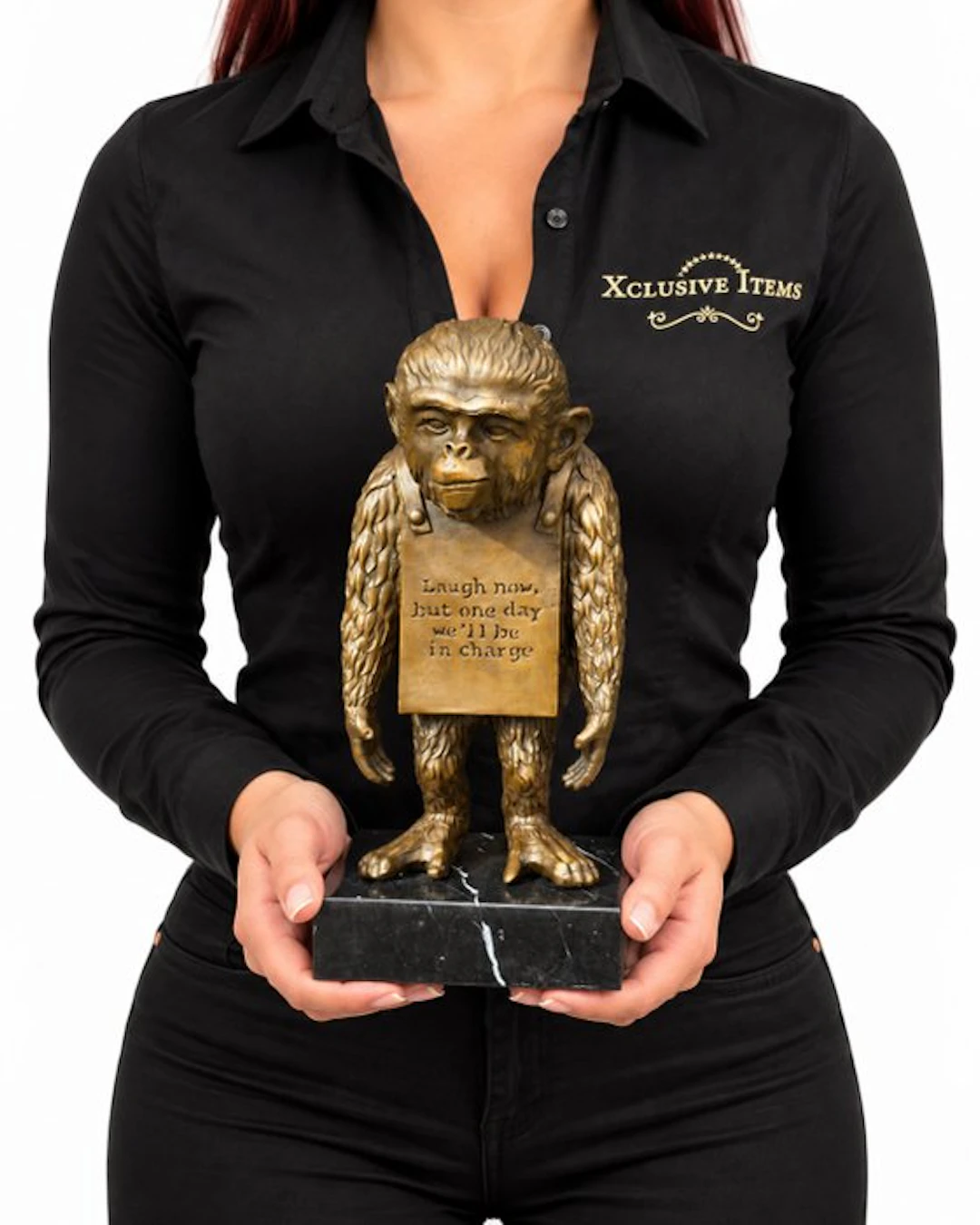 Statue, Laugh Now Monkey - After Banksy - 27 cm - Bronze, Marble - 2026