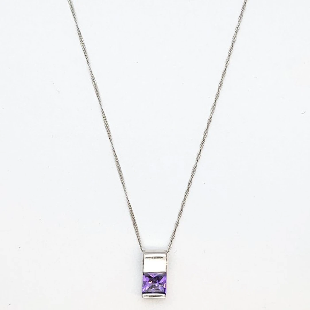 2 piece jewellery set - 18 kt. White gold - 0.50ct. tw. Amethyst
