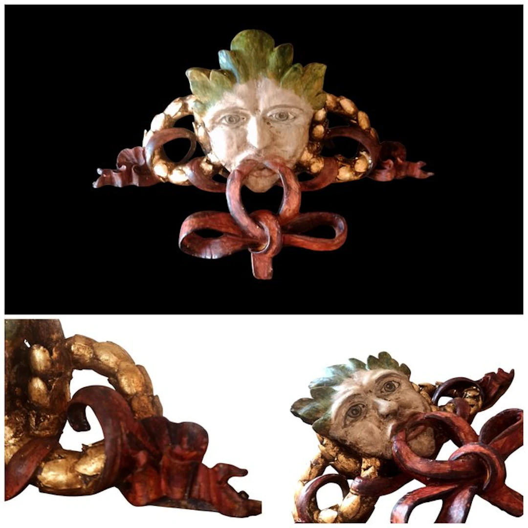 Architectural ornament - circa 1900 - Cimasa - "Bacco" - 46 cm
