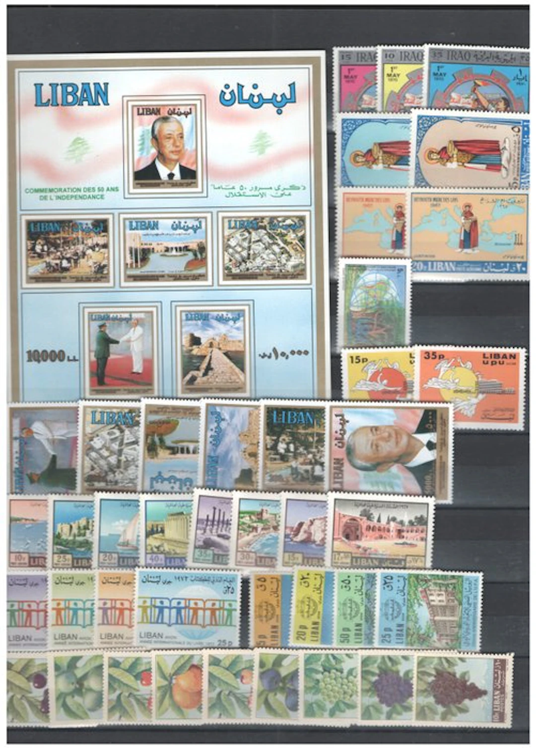 Jordan - Jordan and Lebanon. A small collection with many motifs. Mint.