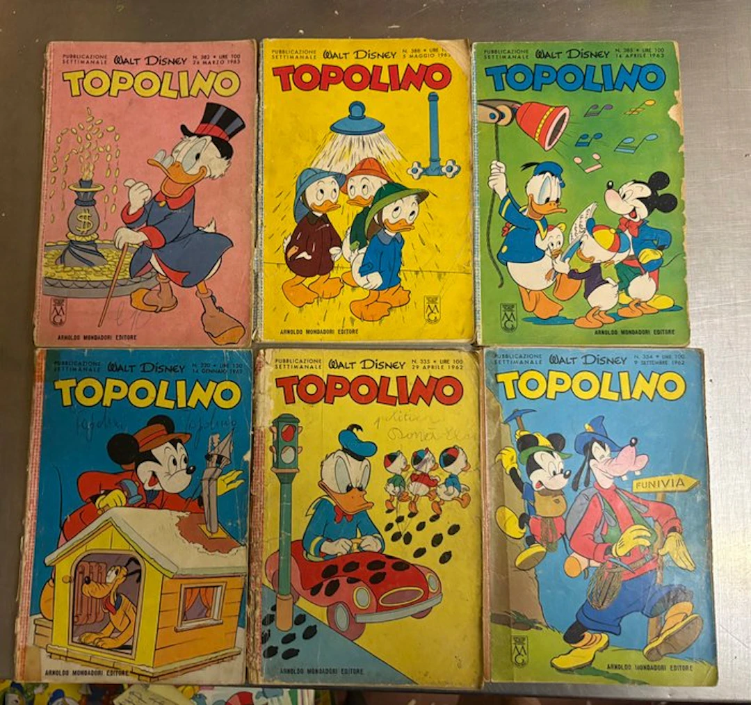 Topolino 301/400 - Lotto di 6 libretti - 6 Comic - First edition - 1962/1963