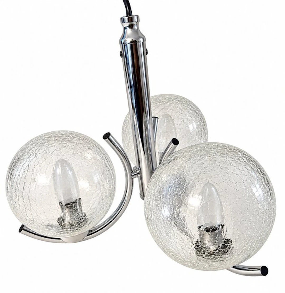 Ceiling lamp - Metal Ice Glass - Chrome Ice Glass