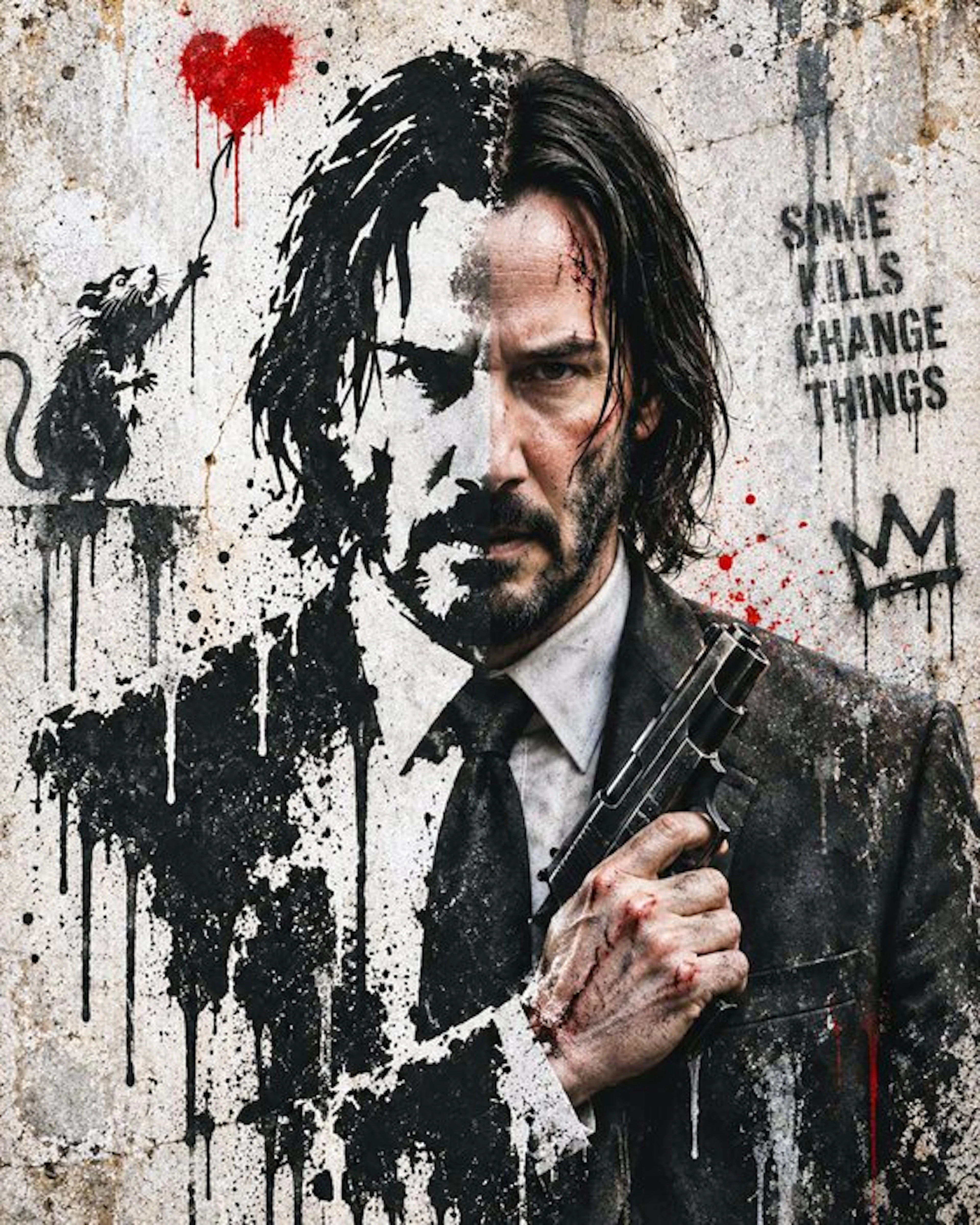 John Wick - " KILLER INSTINCT" con stile artistico Banksy - Artbox