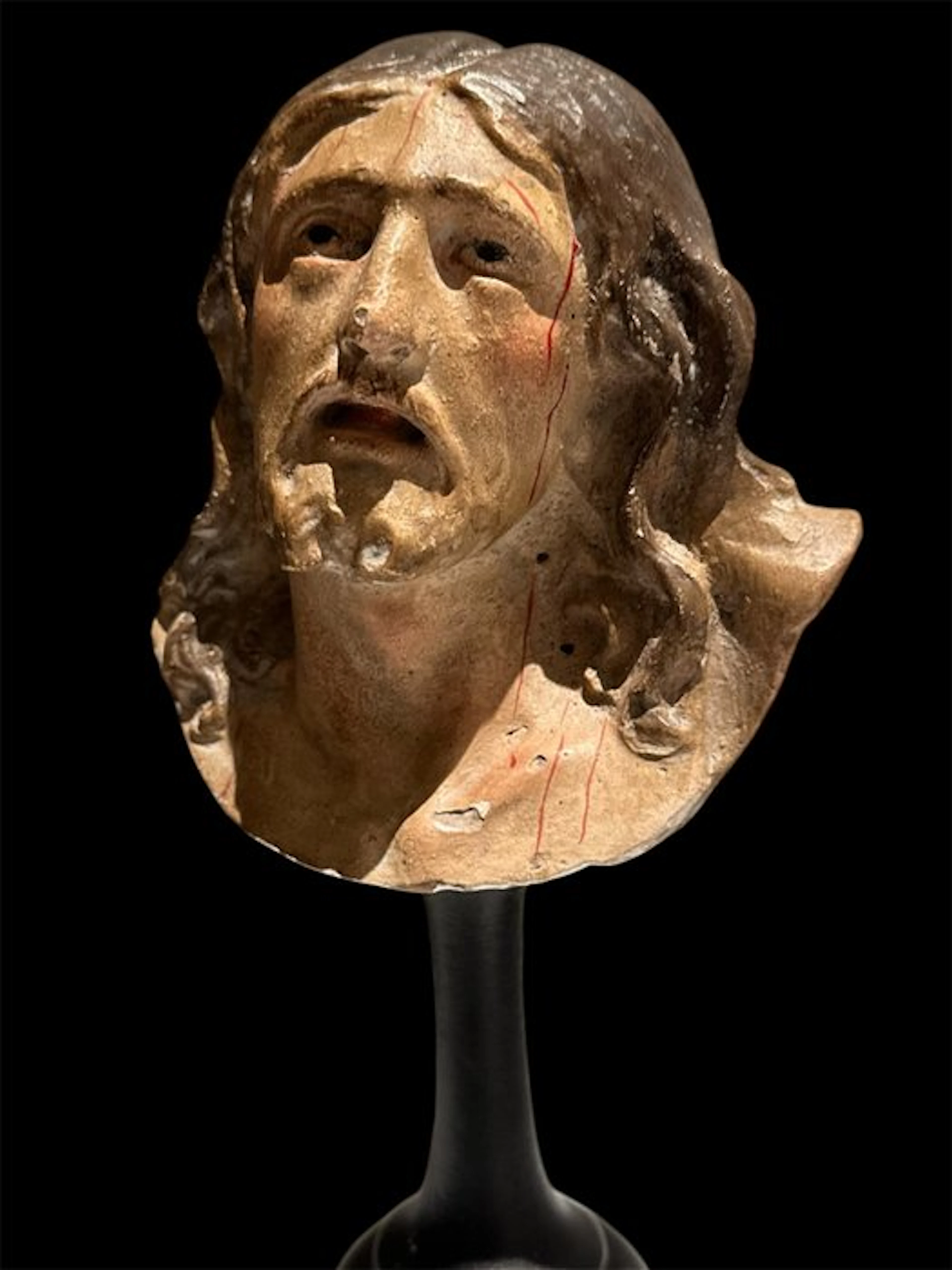 Sculpture, Testa di Cristo - 18 cm - card and plaster