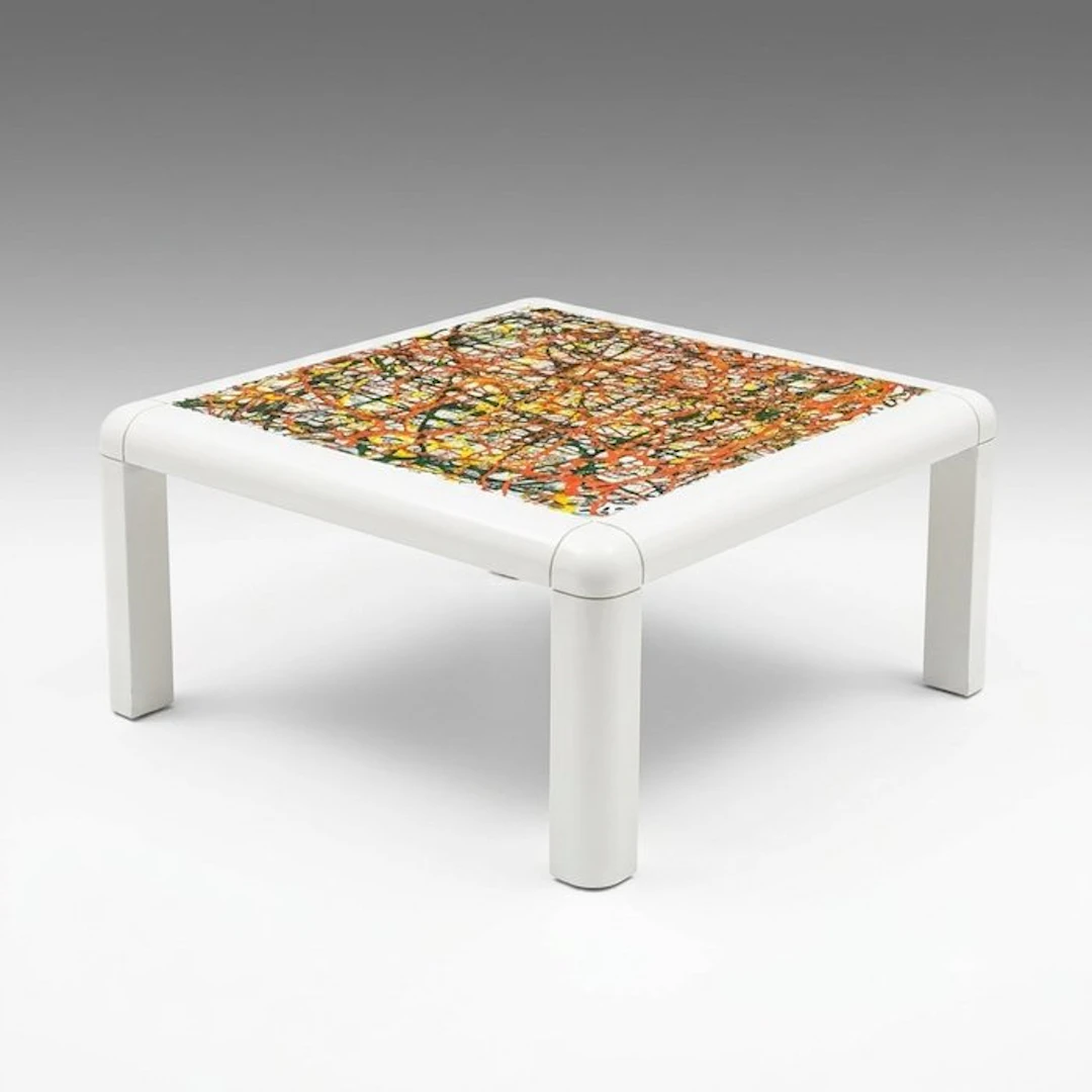 Golin Mobili - Coffee table - Jackson - dripping - Wood - After Jackson Pollock