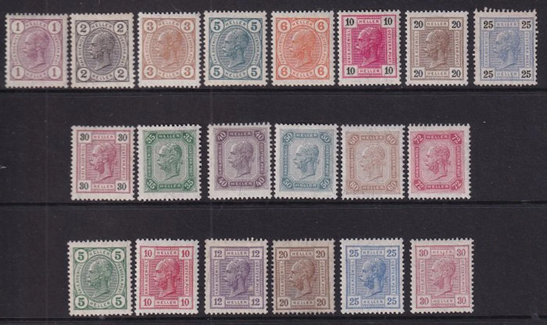 Austria 1905 - Kaiserkopf drawings without lacquer...