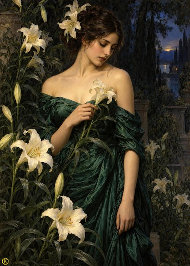 Kleury.art - [XL Canvas] "Lady of the Night Lilies" by Kleury.art (1/5)