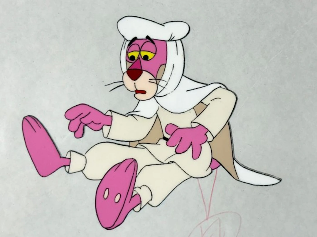 Friz Freleng - Original animation cel and drawing of Pink...