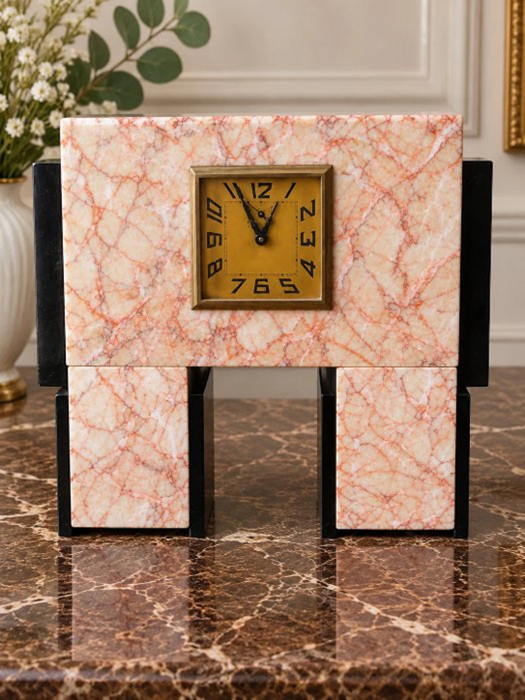 Mantel clock - Art Deco Marble - 1930-1940