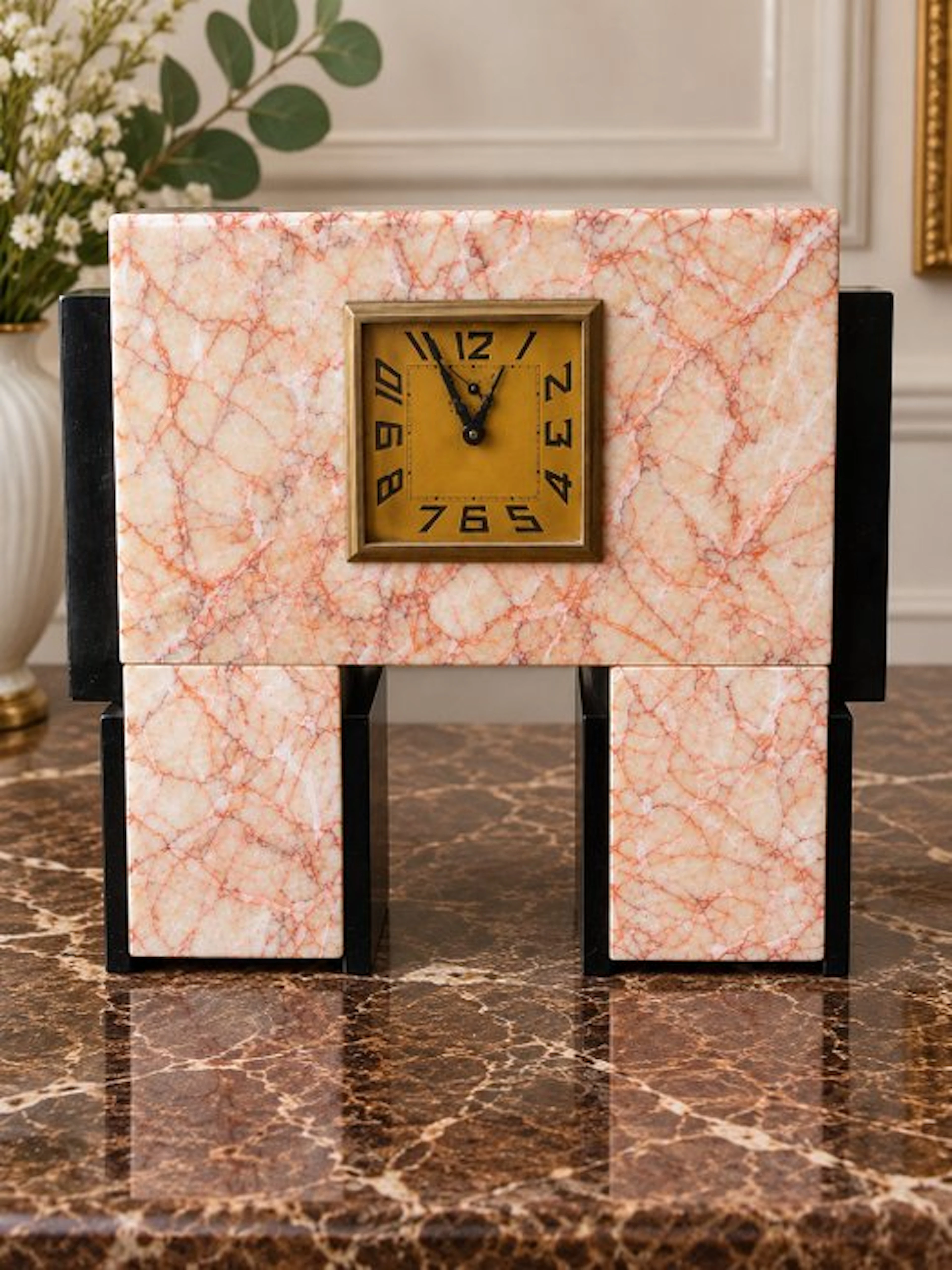 Mantel clock - Art Deco Marble - 1930-1940