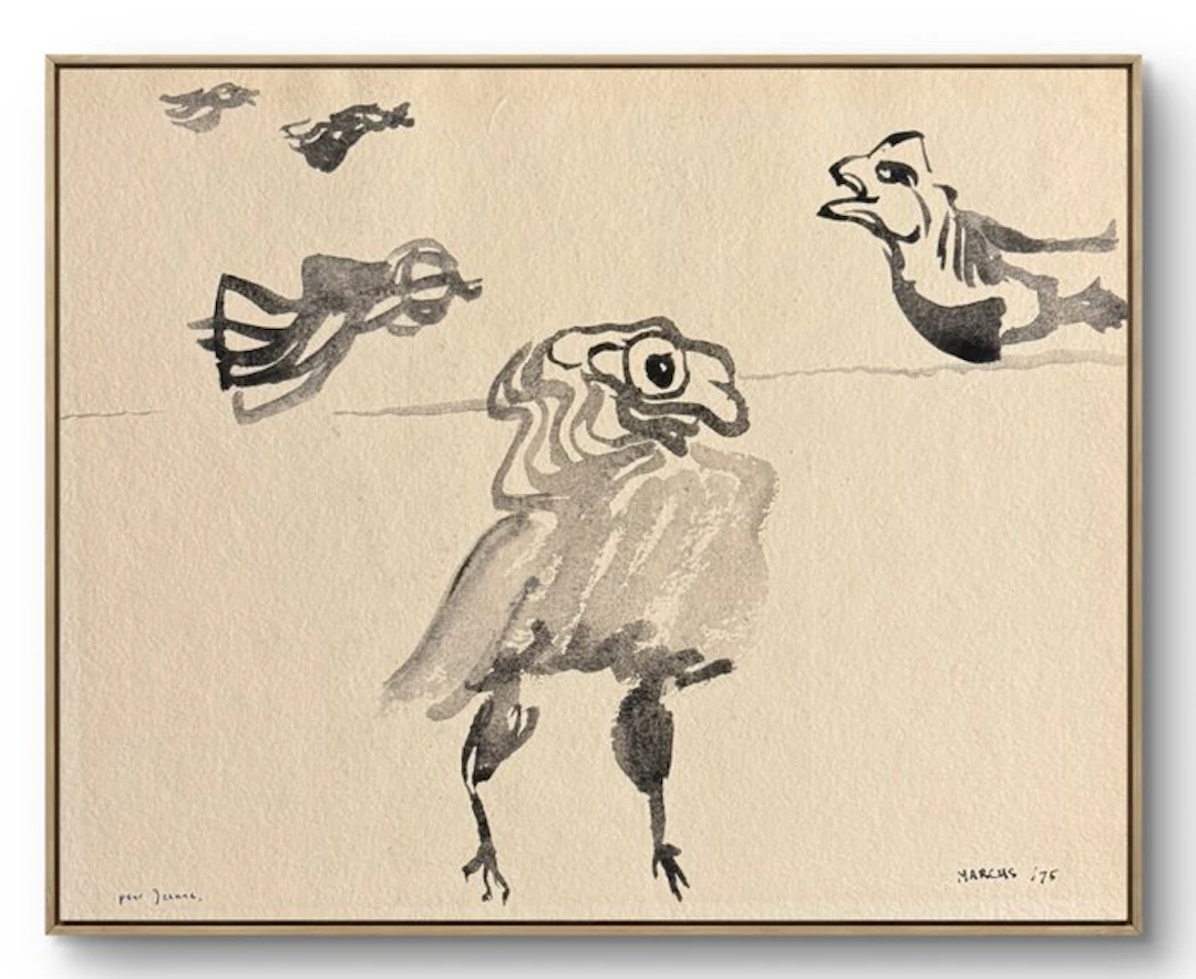 Marcus de Vestele (1941-2024) - Composition Cobra “ L’oiseau “ 1975