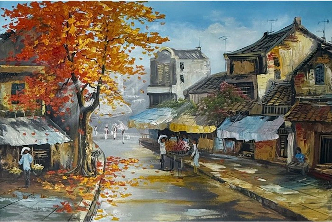 Hung Richard (1966) - Le Temps des feuilles rousses ↑80 →120 cm → No Reserve ✓