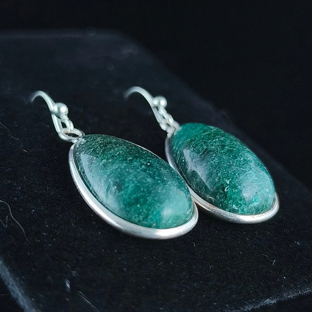 Silver - Earrings - Aventurine Sterling Silver