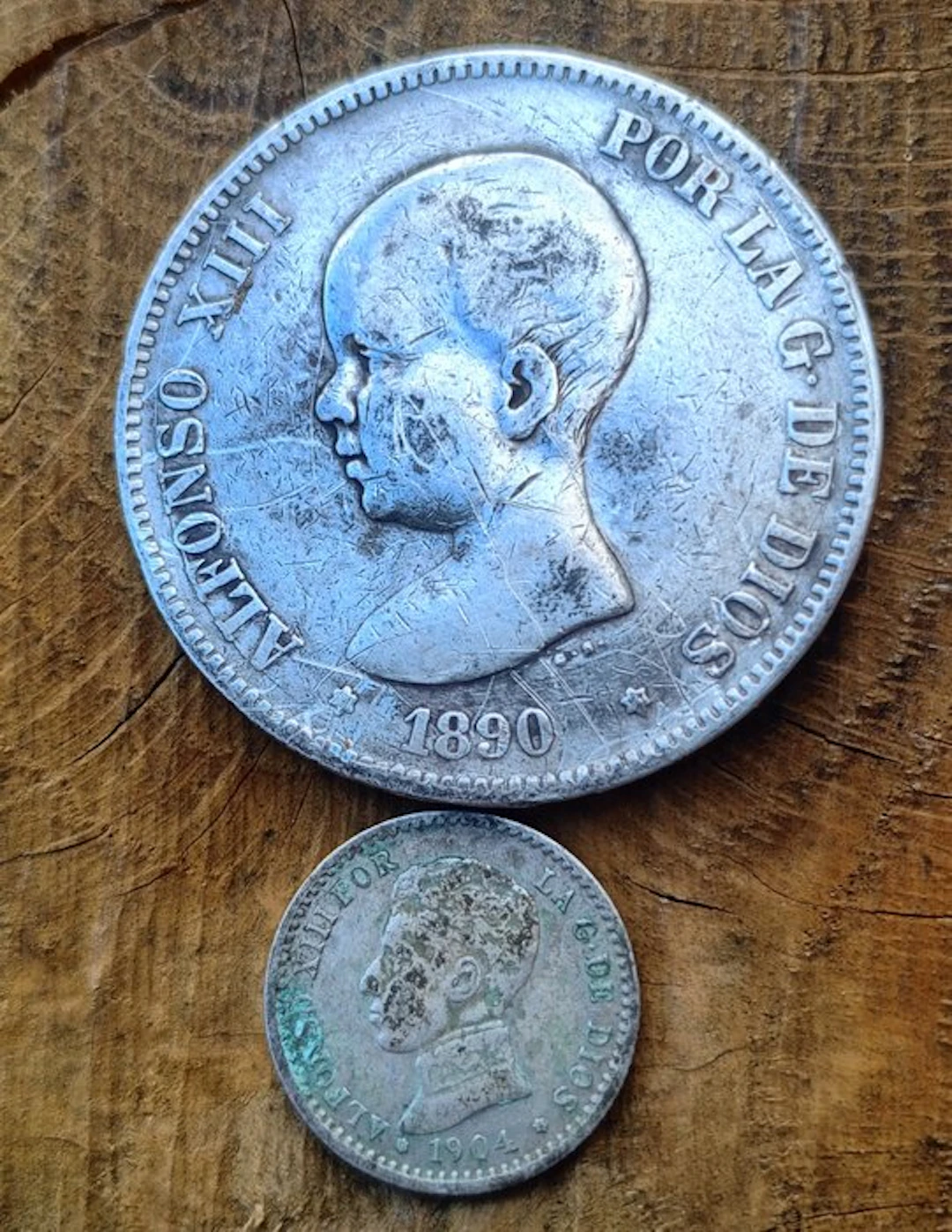 Spain. Alfonso XII. 50 Cents-5 Pesetas 1890-1904 (2 coins) (No reserve price)