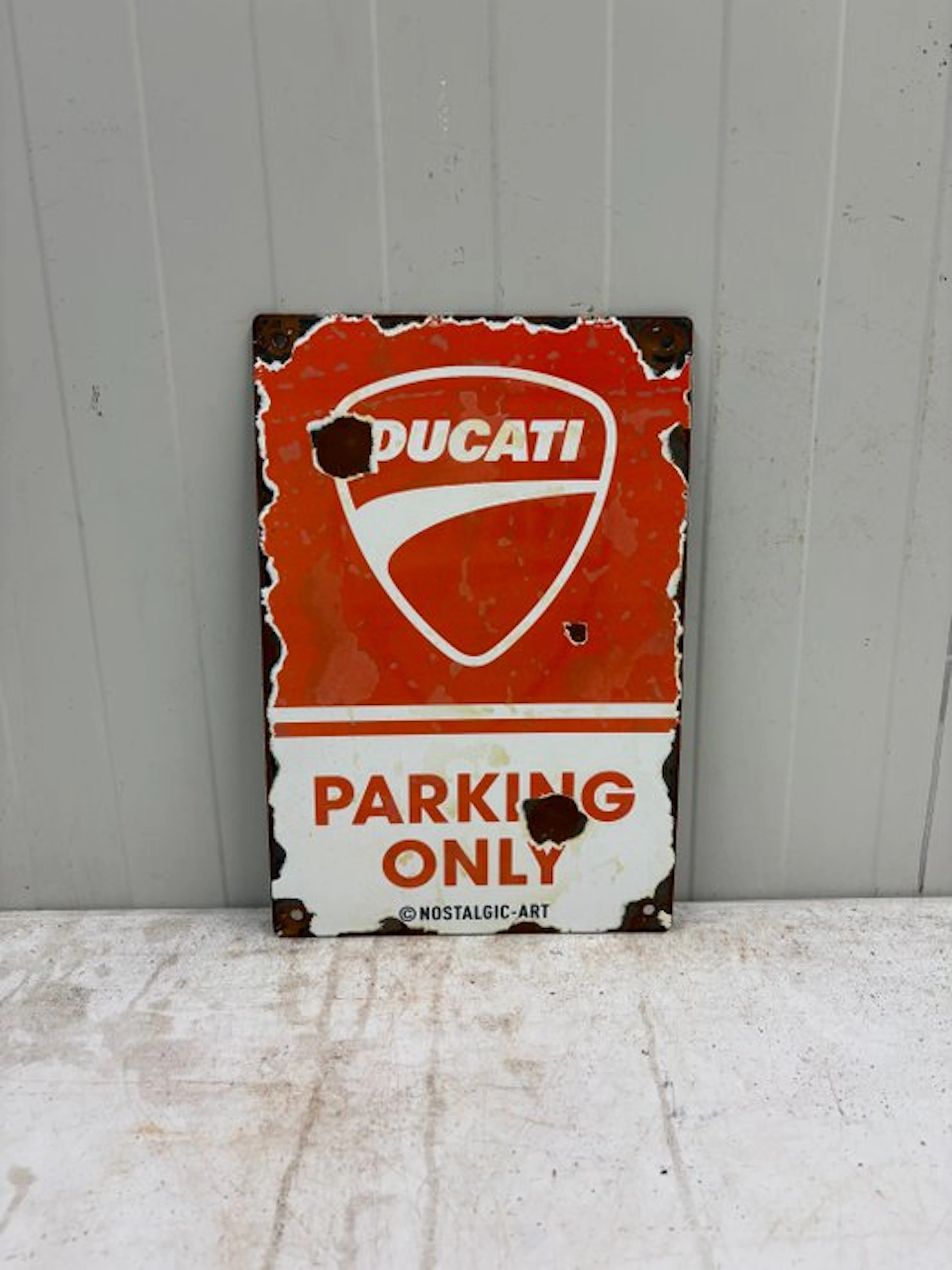 Ducati Parking Only – Emaille Motorbord – Italiaanse...