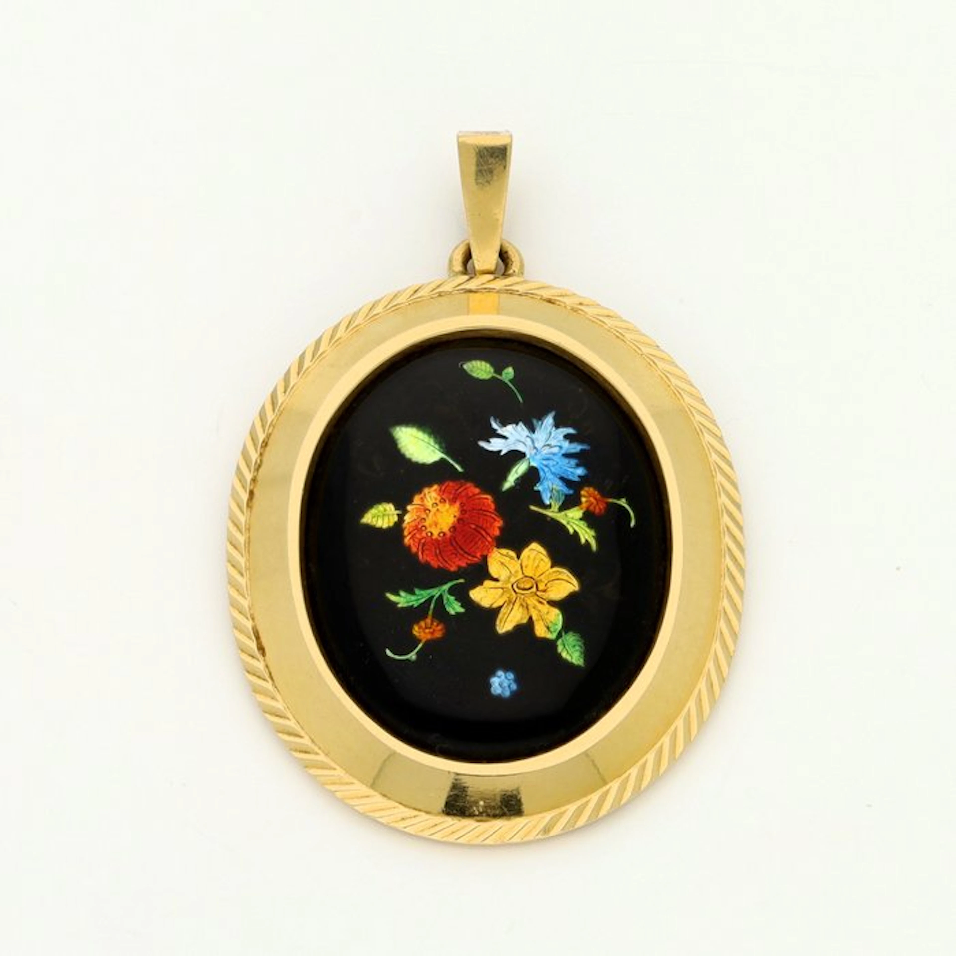 Pendant - 18 kt. Yellow gold - Enamel