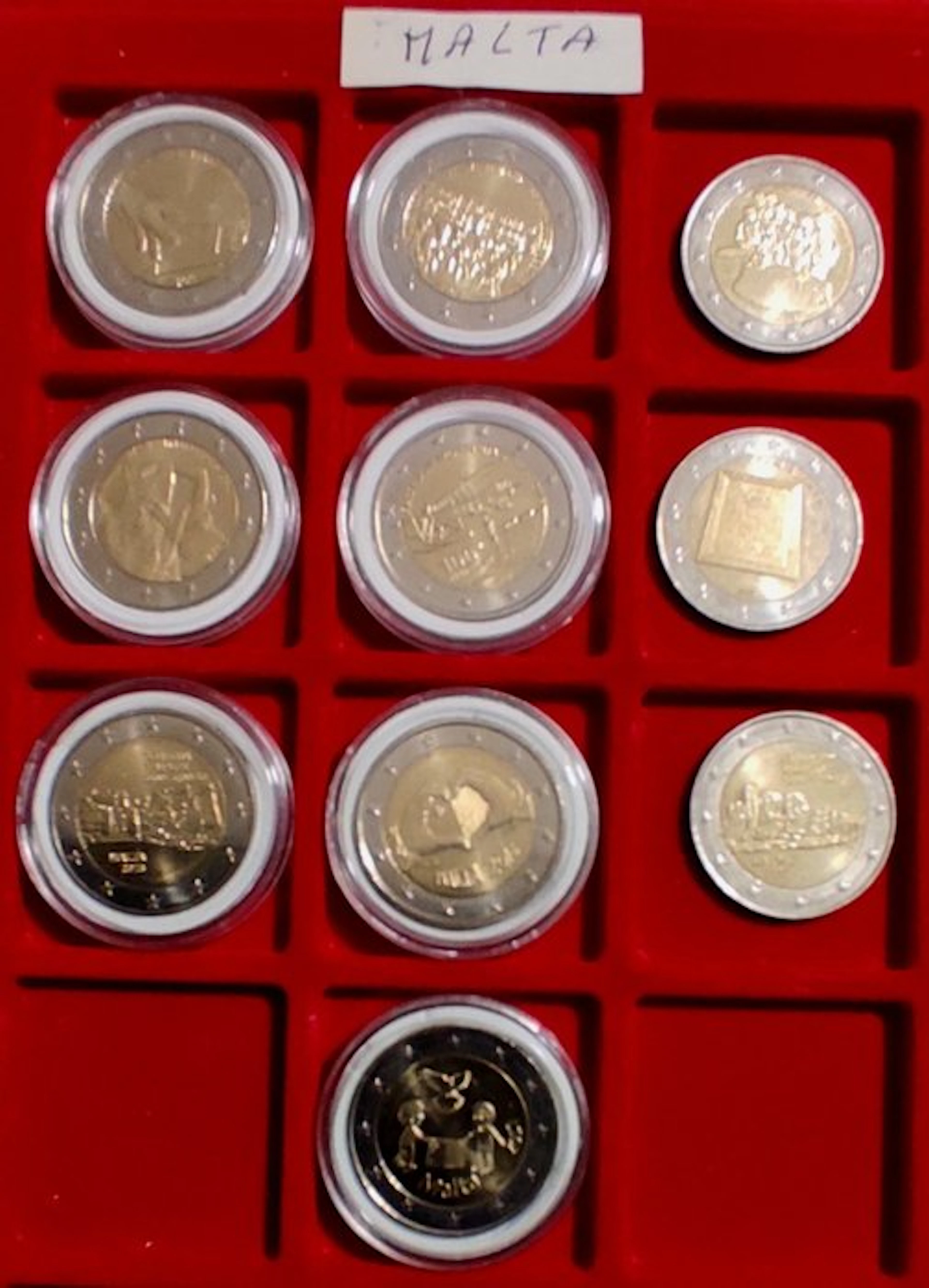Malta. 2 Euro 2011/2017 (10 coins) (No reserve price)