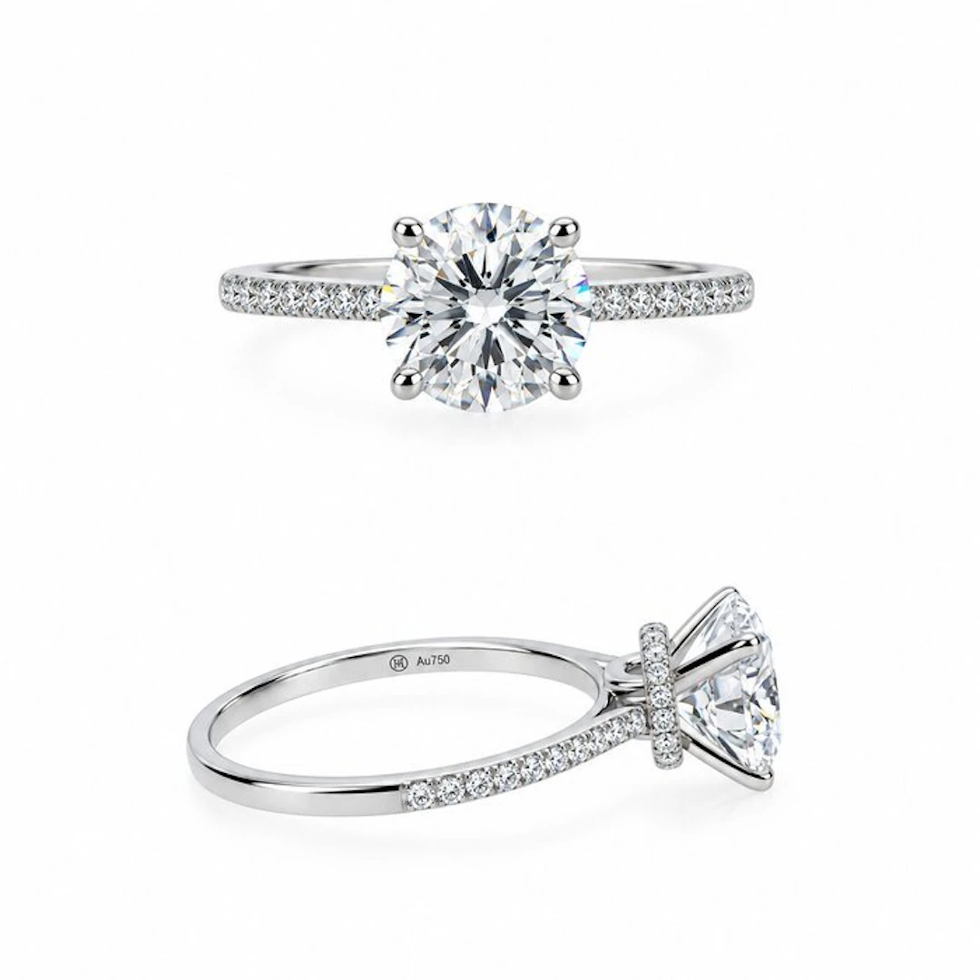 Ring - 18 kt. White gold - 3.00ct. tw. Diamond (Lab-grown) - Diamond