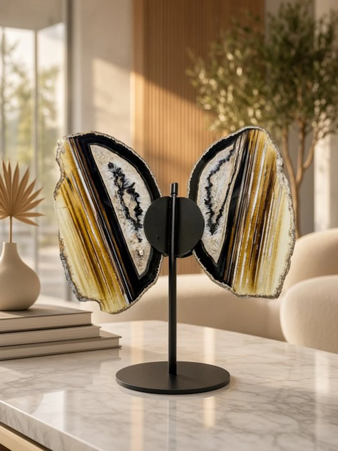 Agate butterfly on a stand - quality piece Polished...