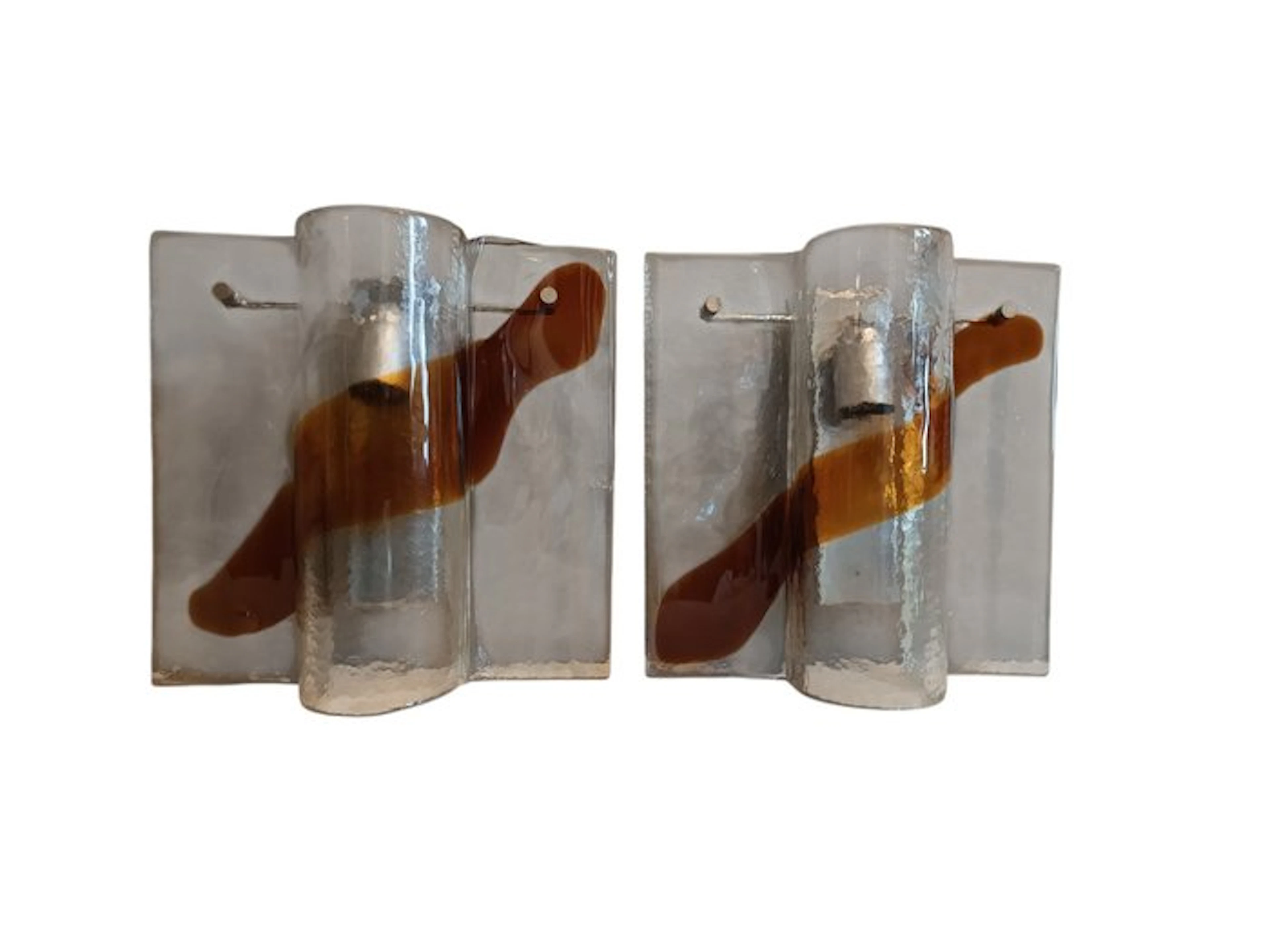 Av Mazzega - Wall lamp (2) - Murano glass, Steel