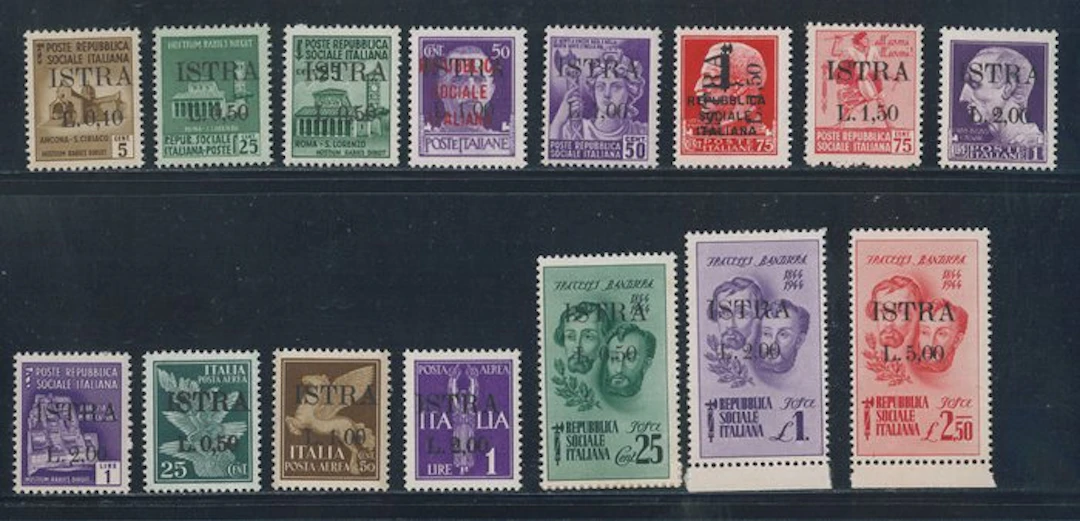 Occupation Yugoslavia - Sovr. ISTRA, complete series no. 22/36.