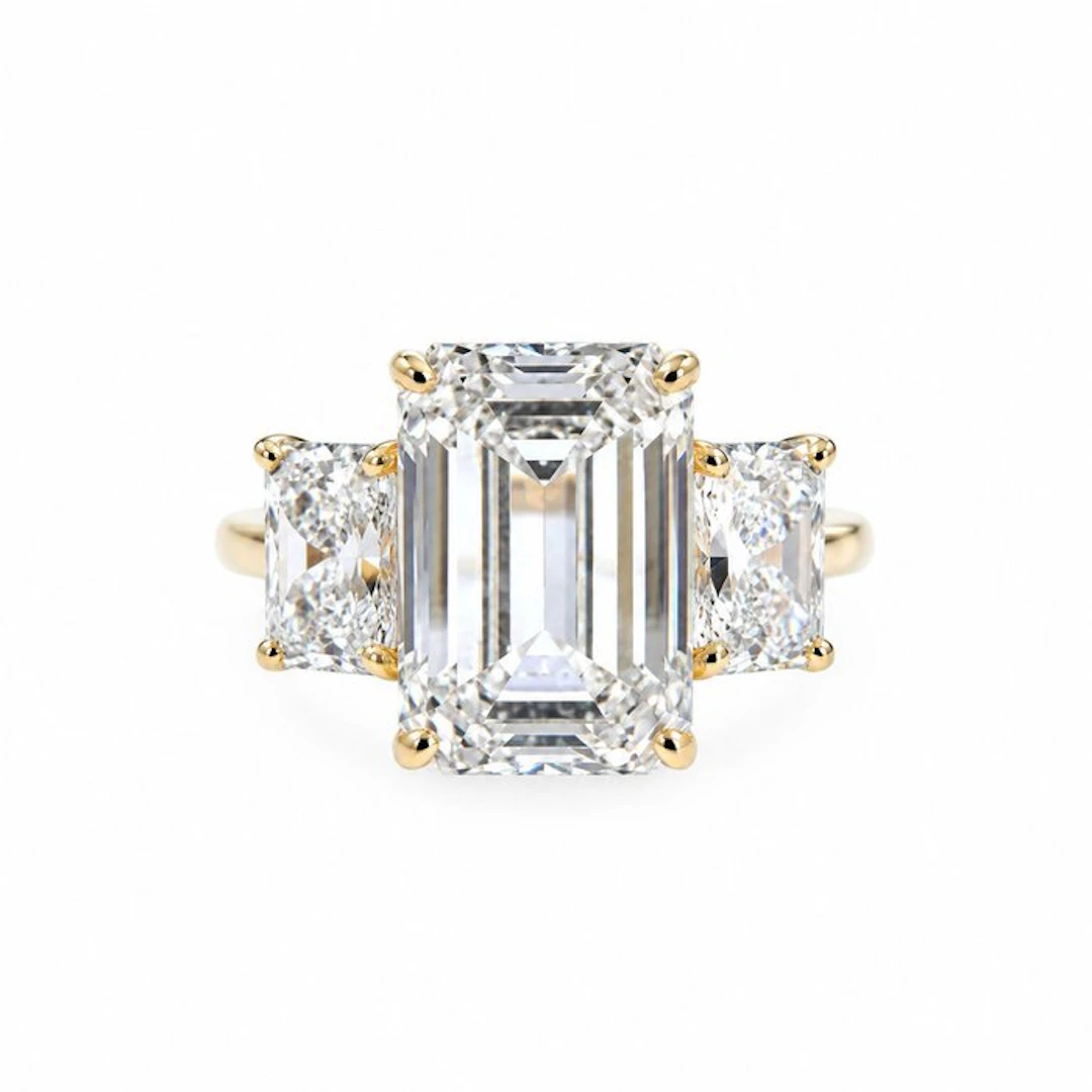 Ring - 14 kt. Yellow gold - 8.04ct. tw. Diamond (Lab-grown) - Diamond