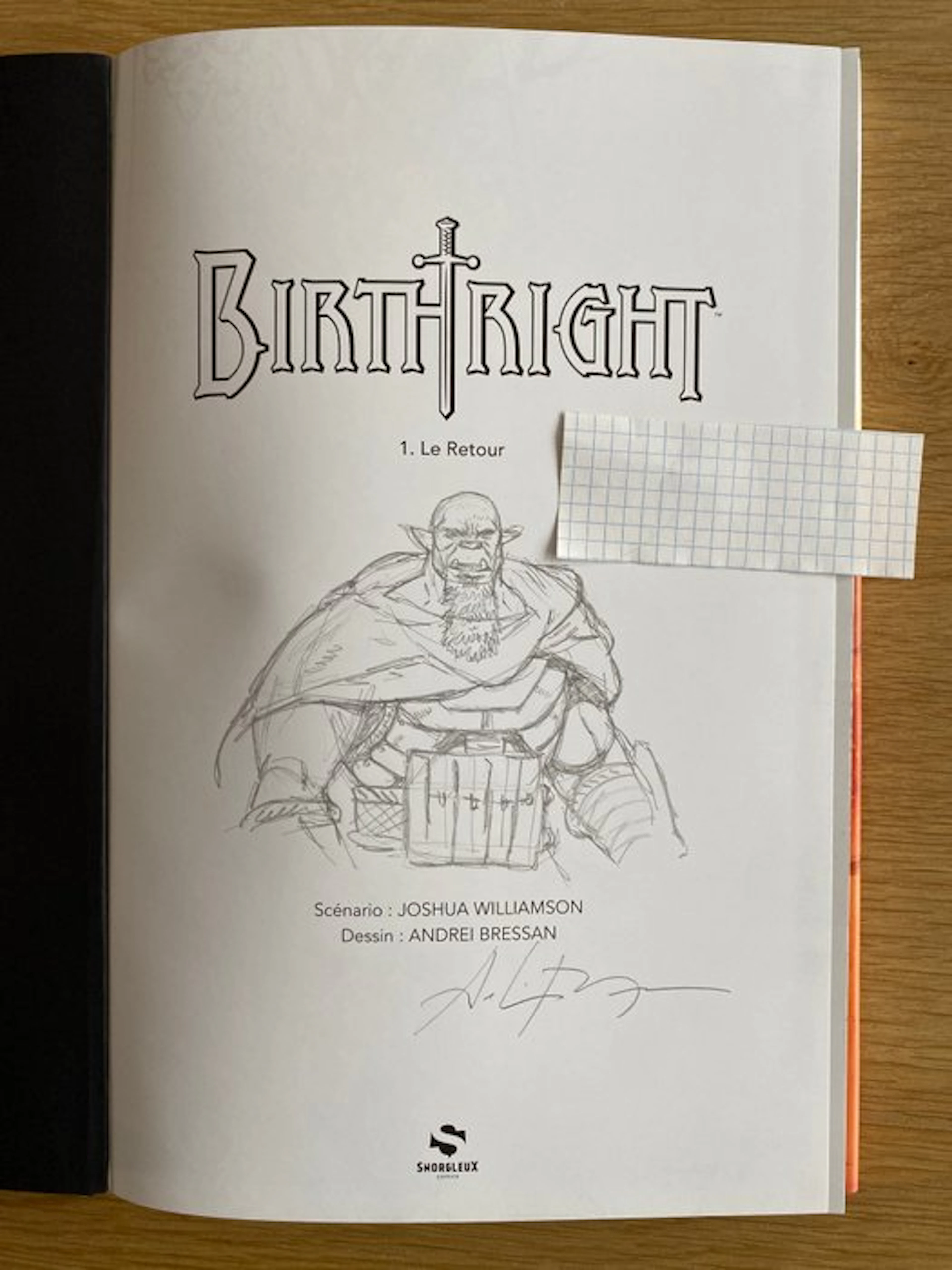 Birthright T1 + dédicace + ex-libris - C + jaquette - 1...