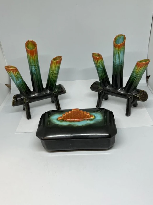 Vase (3) - Ceramic - Art Deco vases + box