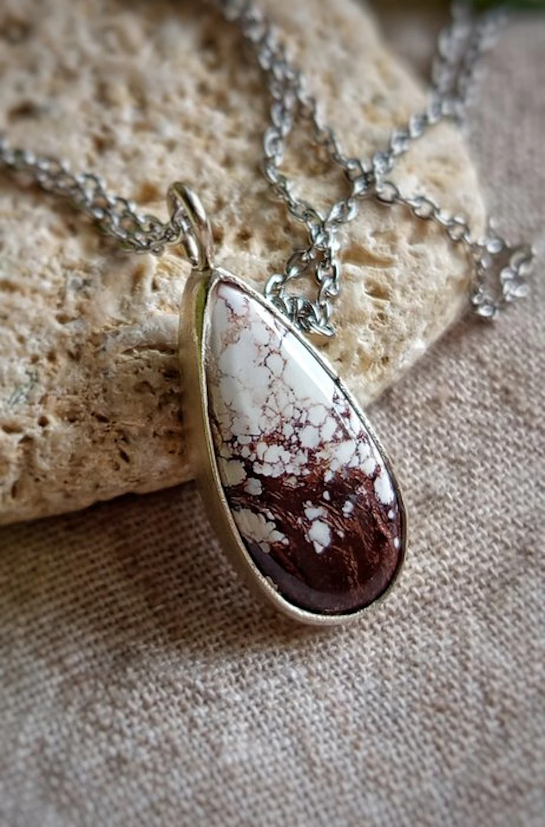 Jewel 'Rain' handcrafted in 925 silver with Wild Horse Jasper