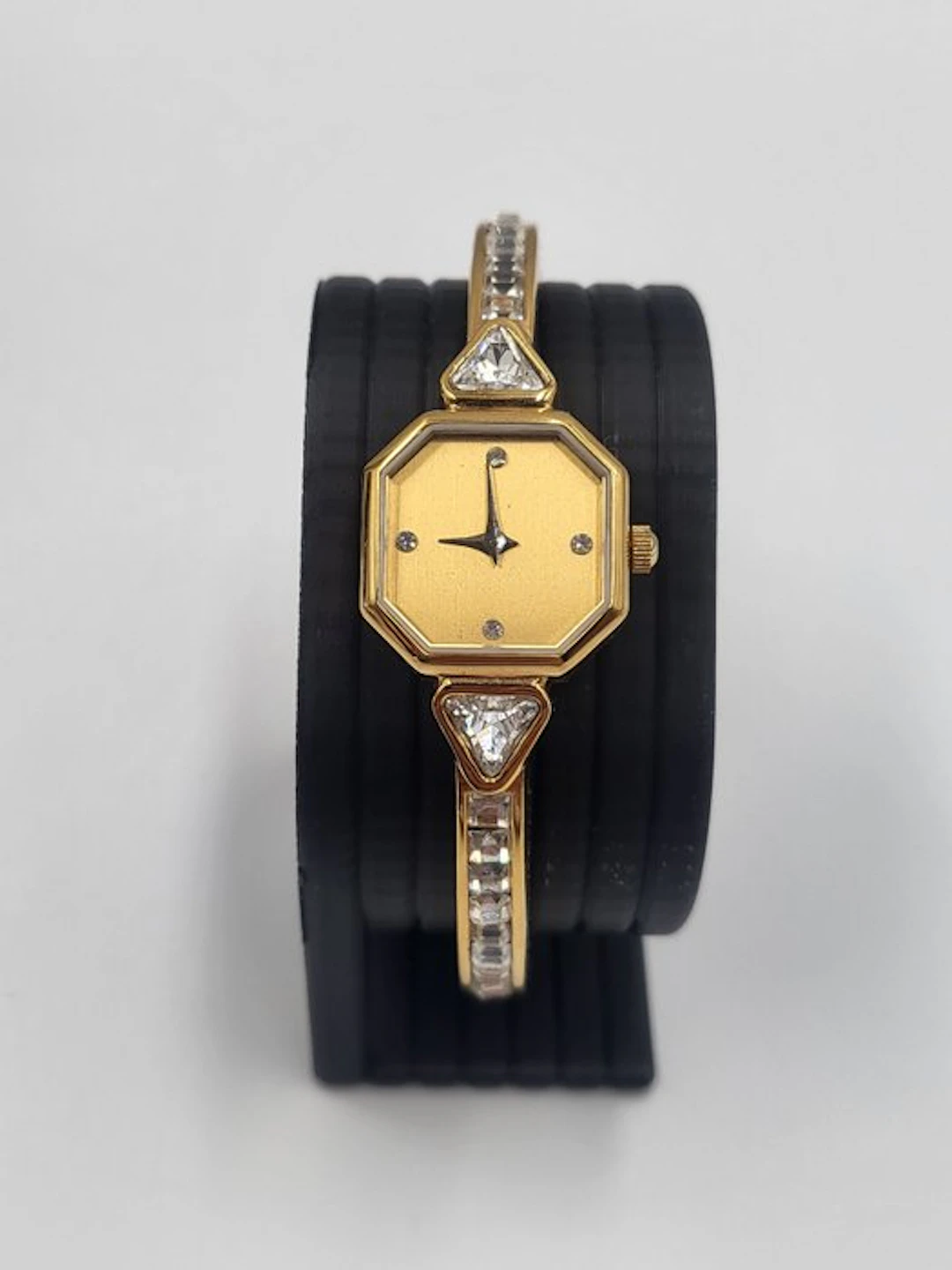 The Franklin Mint – Montre-bijou manchette dorée – Swiss...