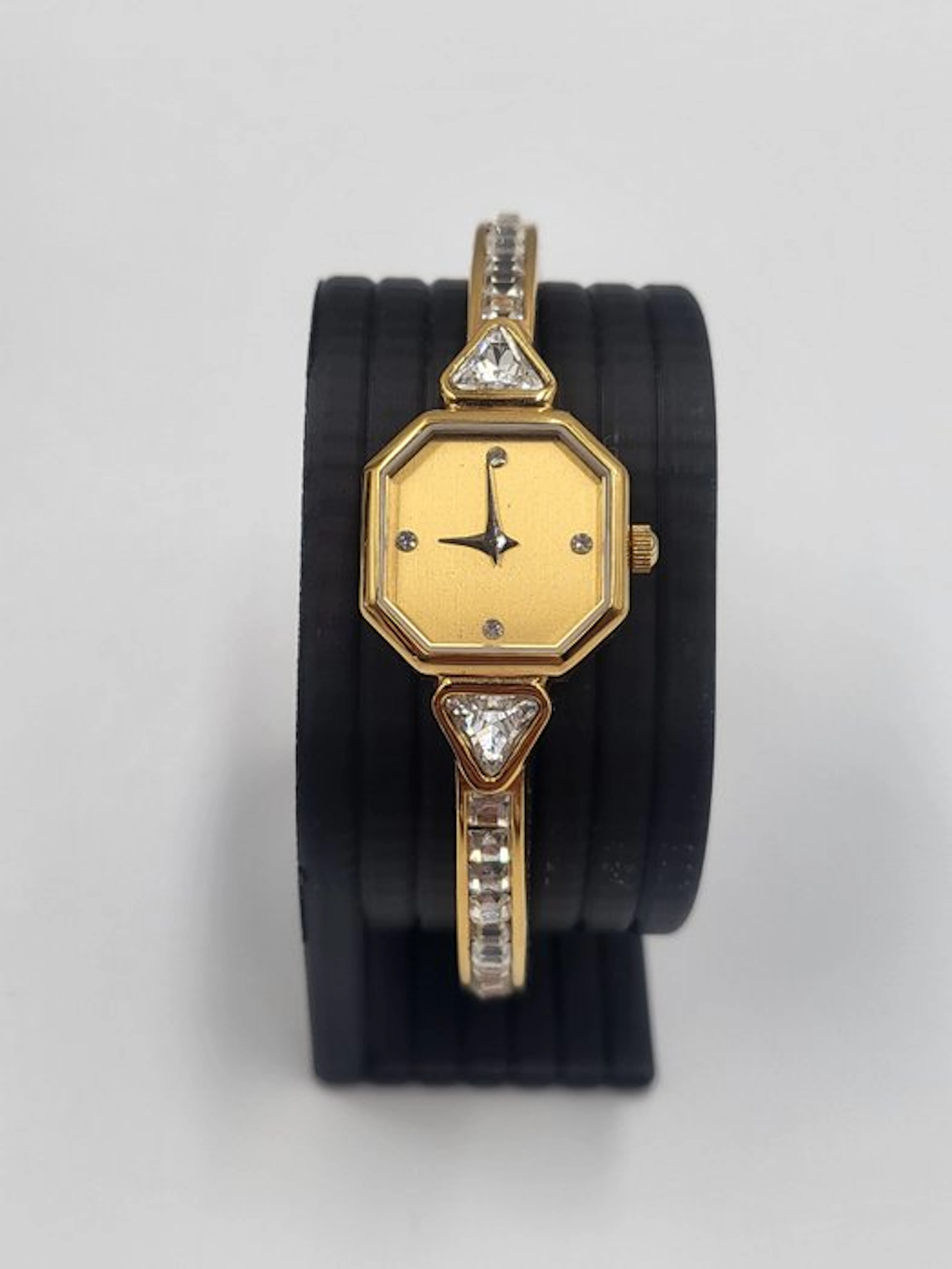 The Franklin Mint – Montre-bijou manchette dorée – Swiss...