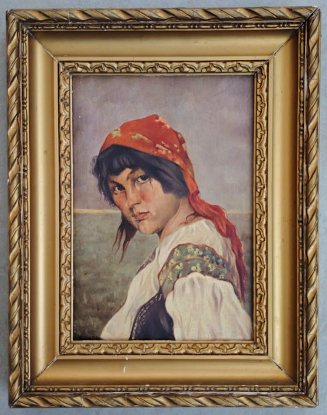 Gillard (XIX-XX) - Jeune femme au foulard rouge