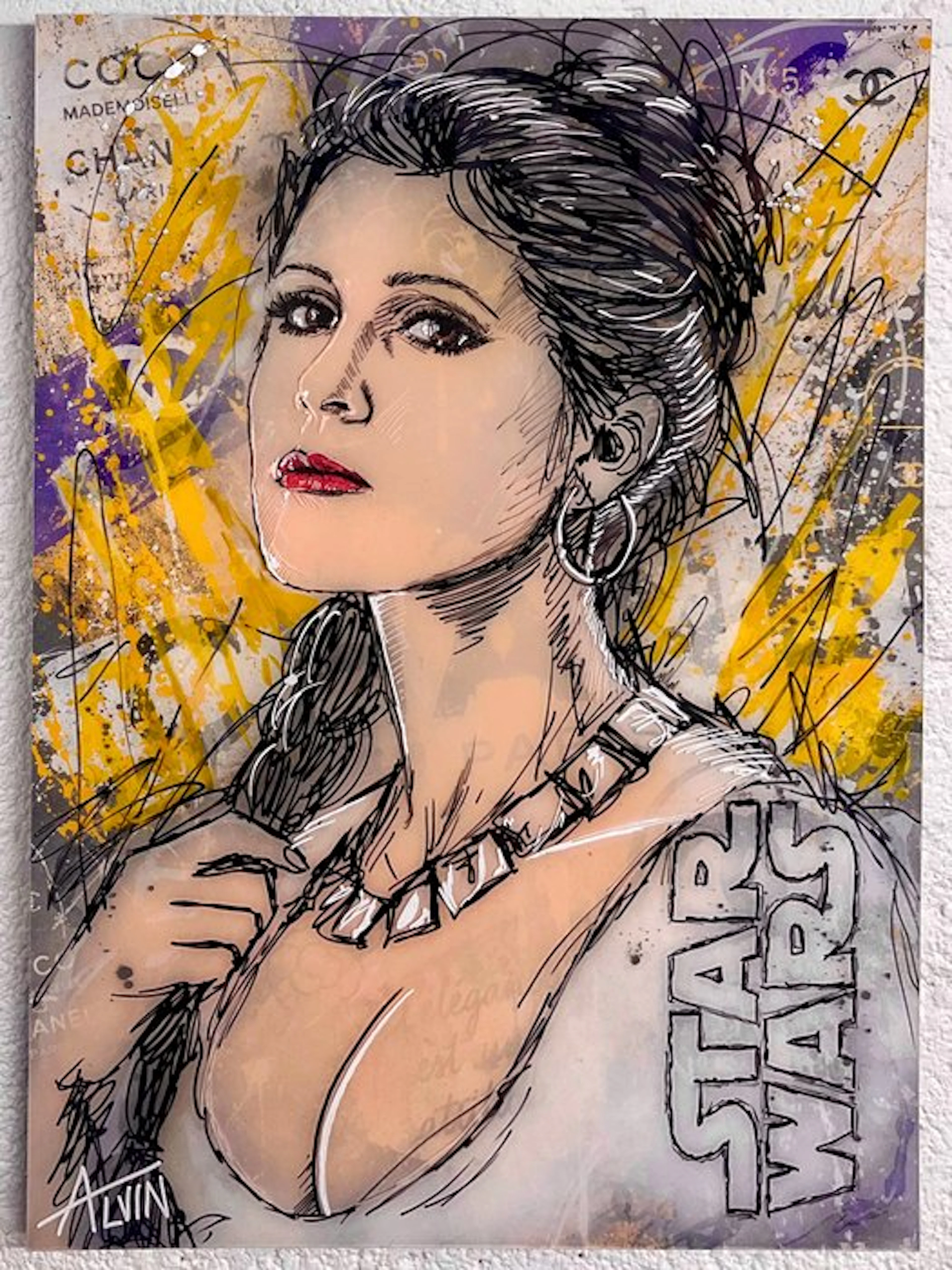 Alvin Silvrants - Artistic Princess Leia - High Gloss straight edge painting