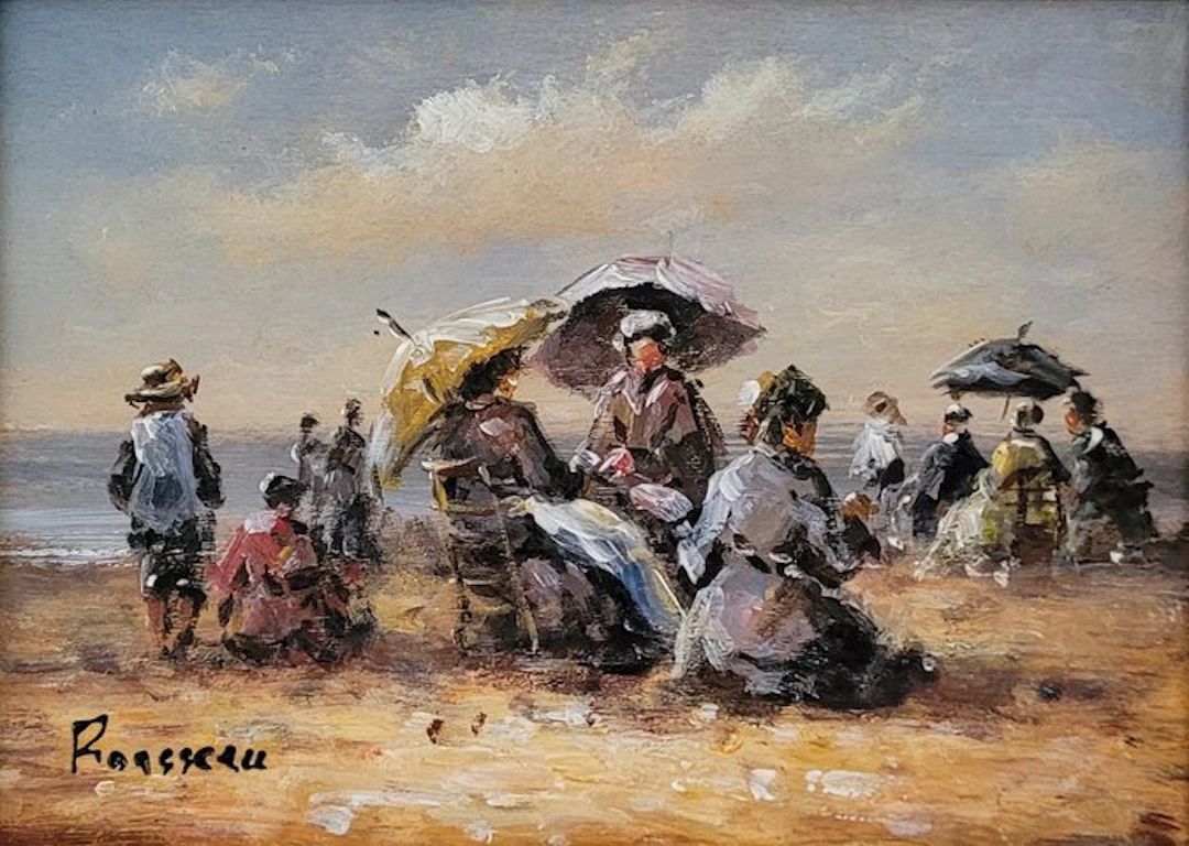 Camille Rousseau (1949) - Les élégantes à la plage ~...