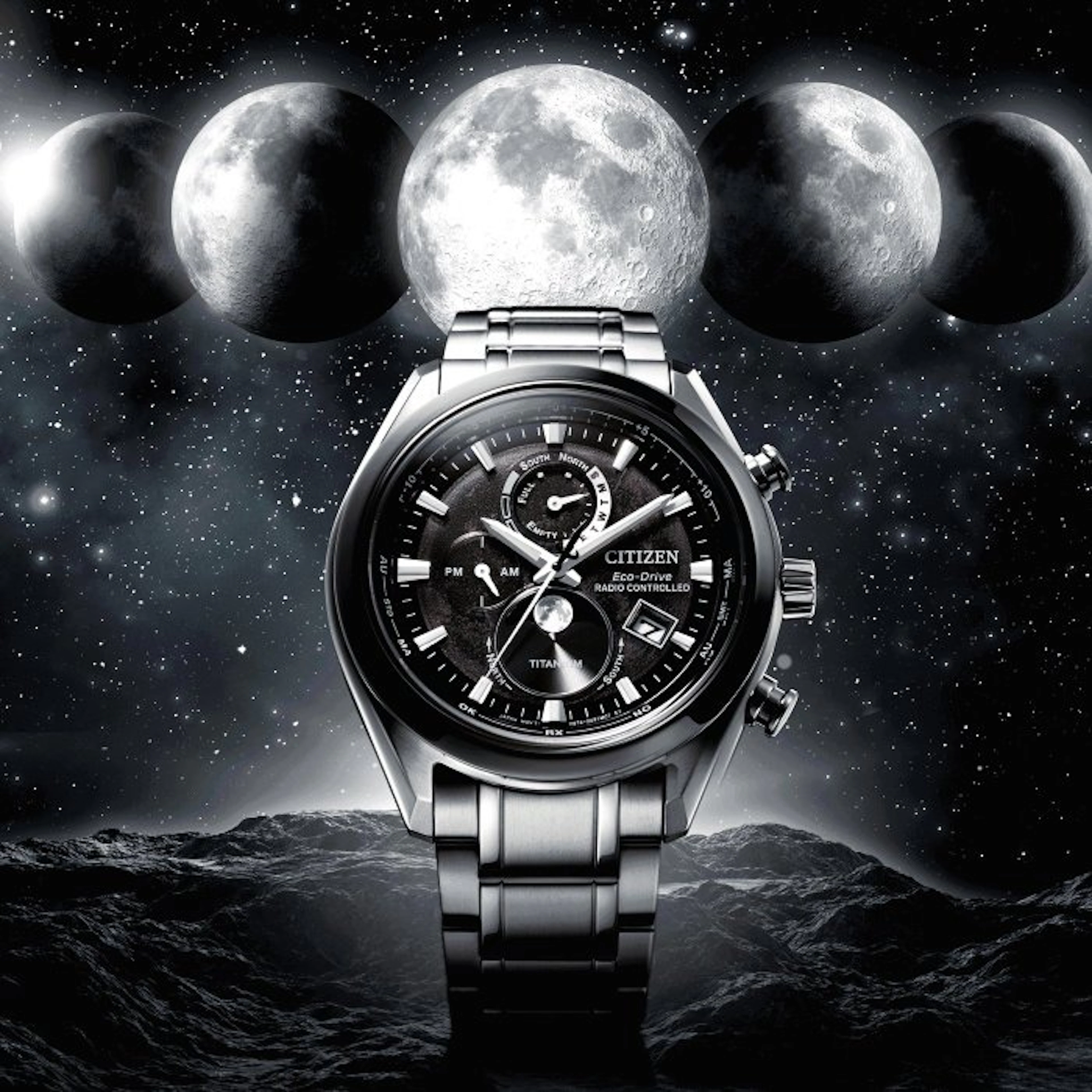 Citizen - Moonphase Tsuki Yomi - Radiocontrollato Titanio...