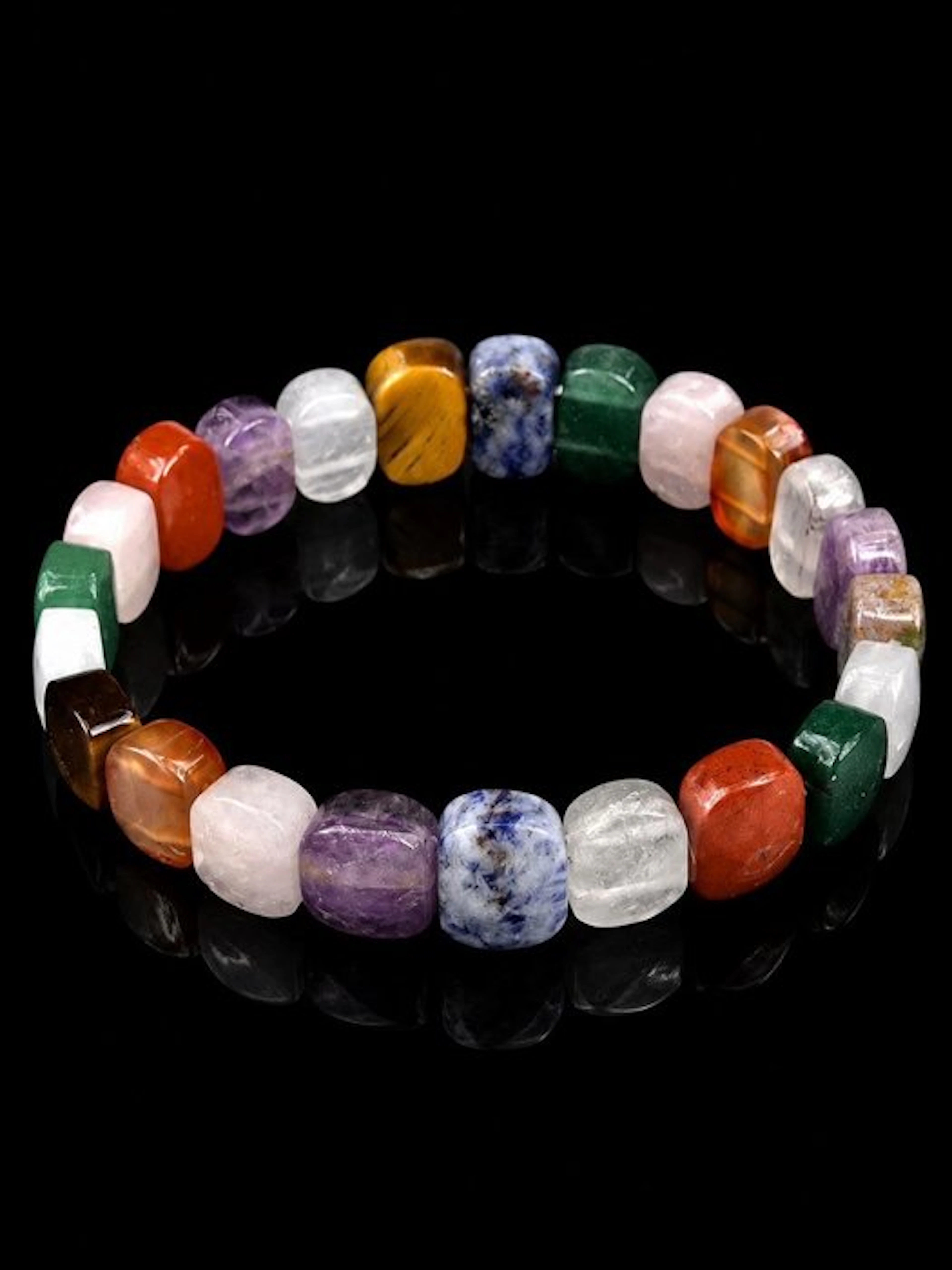 Beautiful 7-Chakra bracelet with natural minerals...